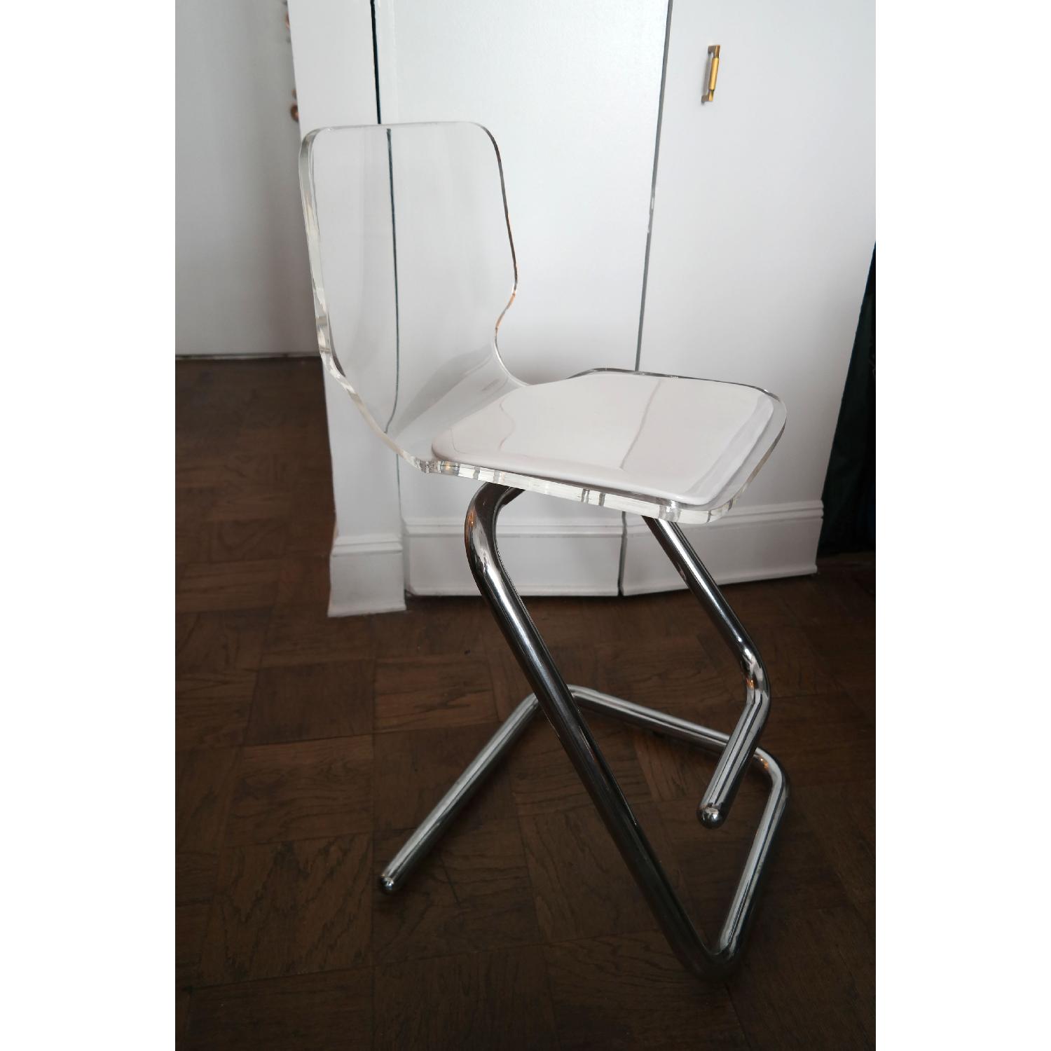 Luigi Bardini of Miniform Vintage Lucite and Chrome Bar Stools - Pair - image-3