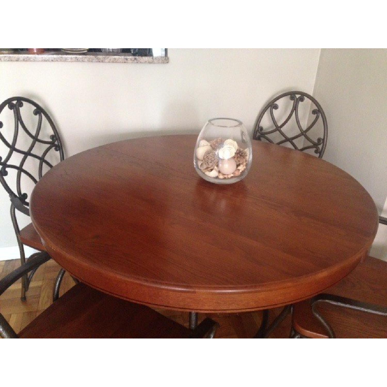 Solid Oak Table w/ 4 Chairs - AptDeco