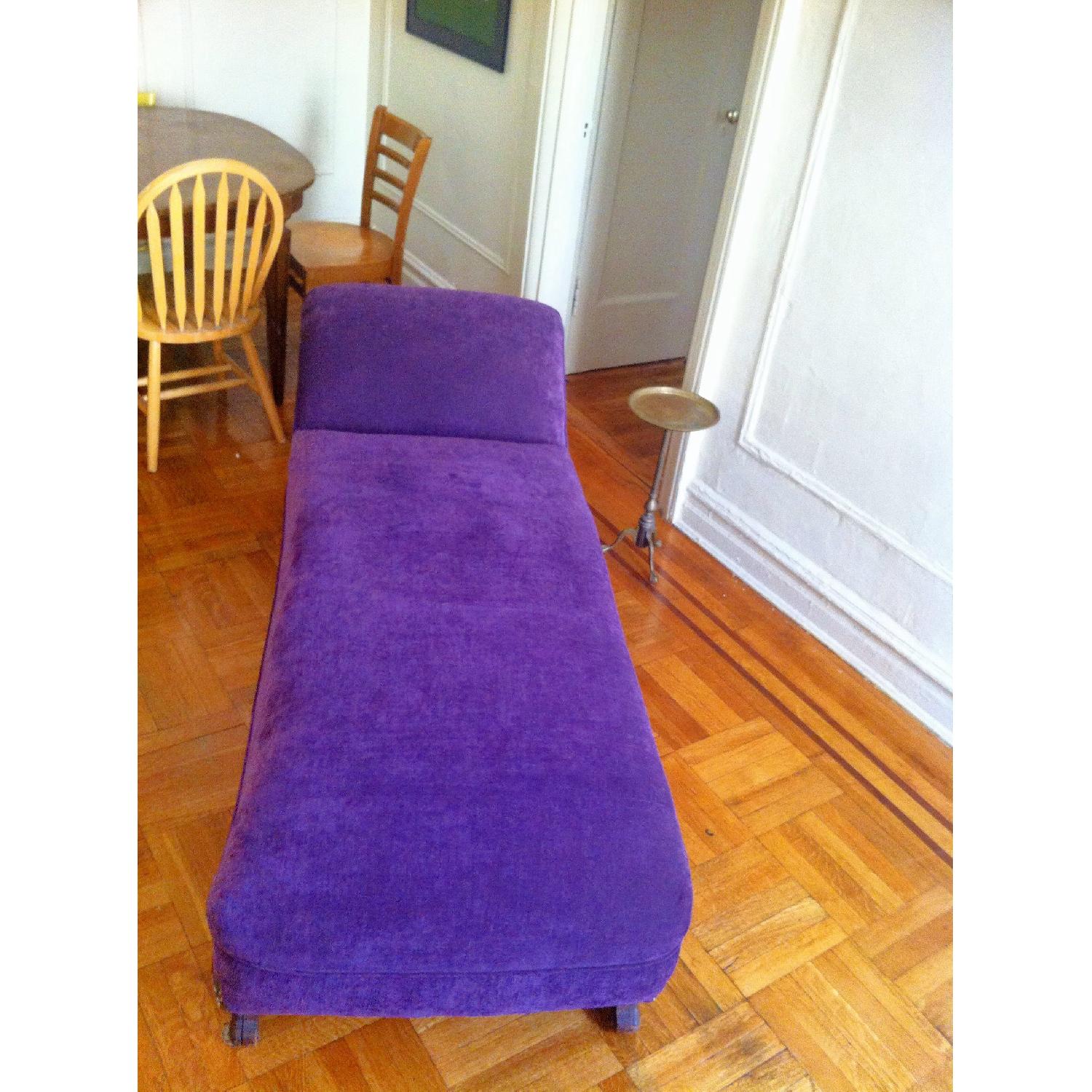 Purple Velvet Chaise Lounge - image-5
