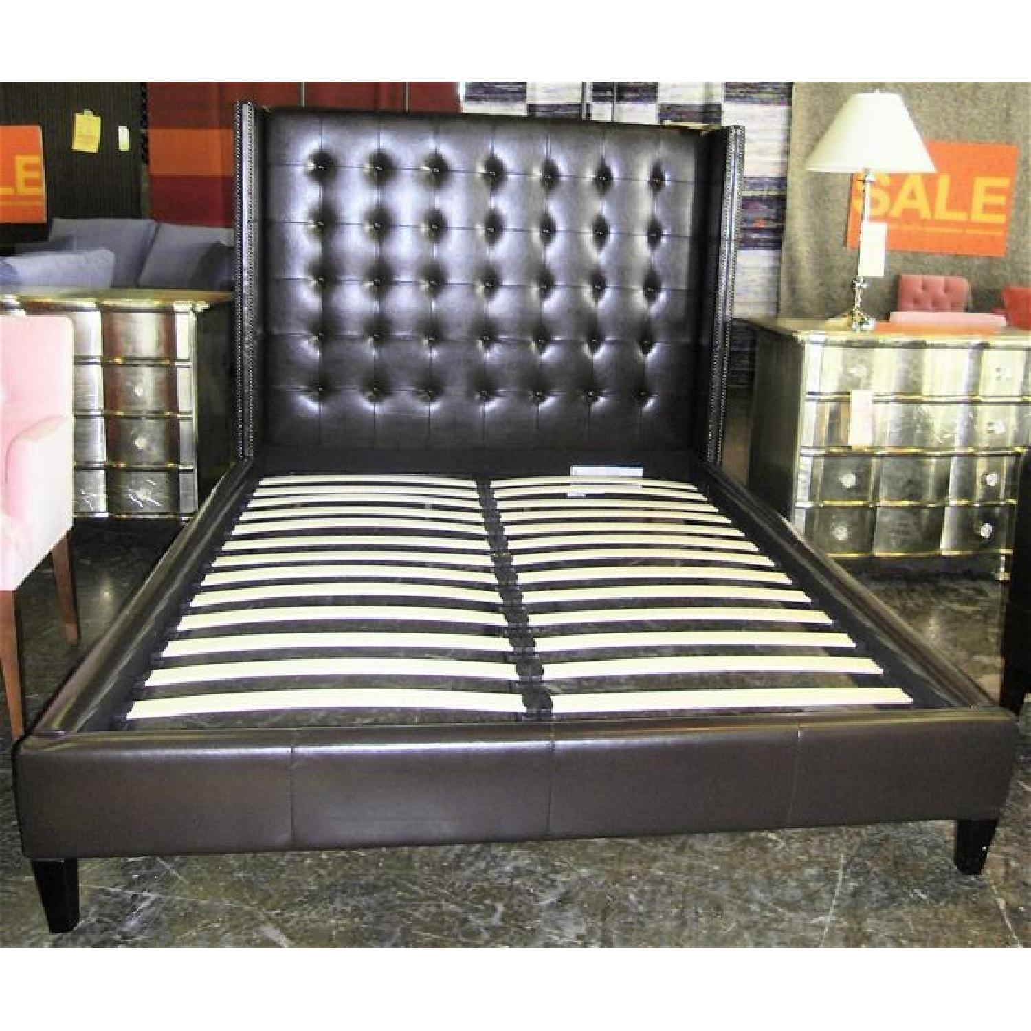 ABC Carpet & Home Faux Leather Tufted Bed - image-1
