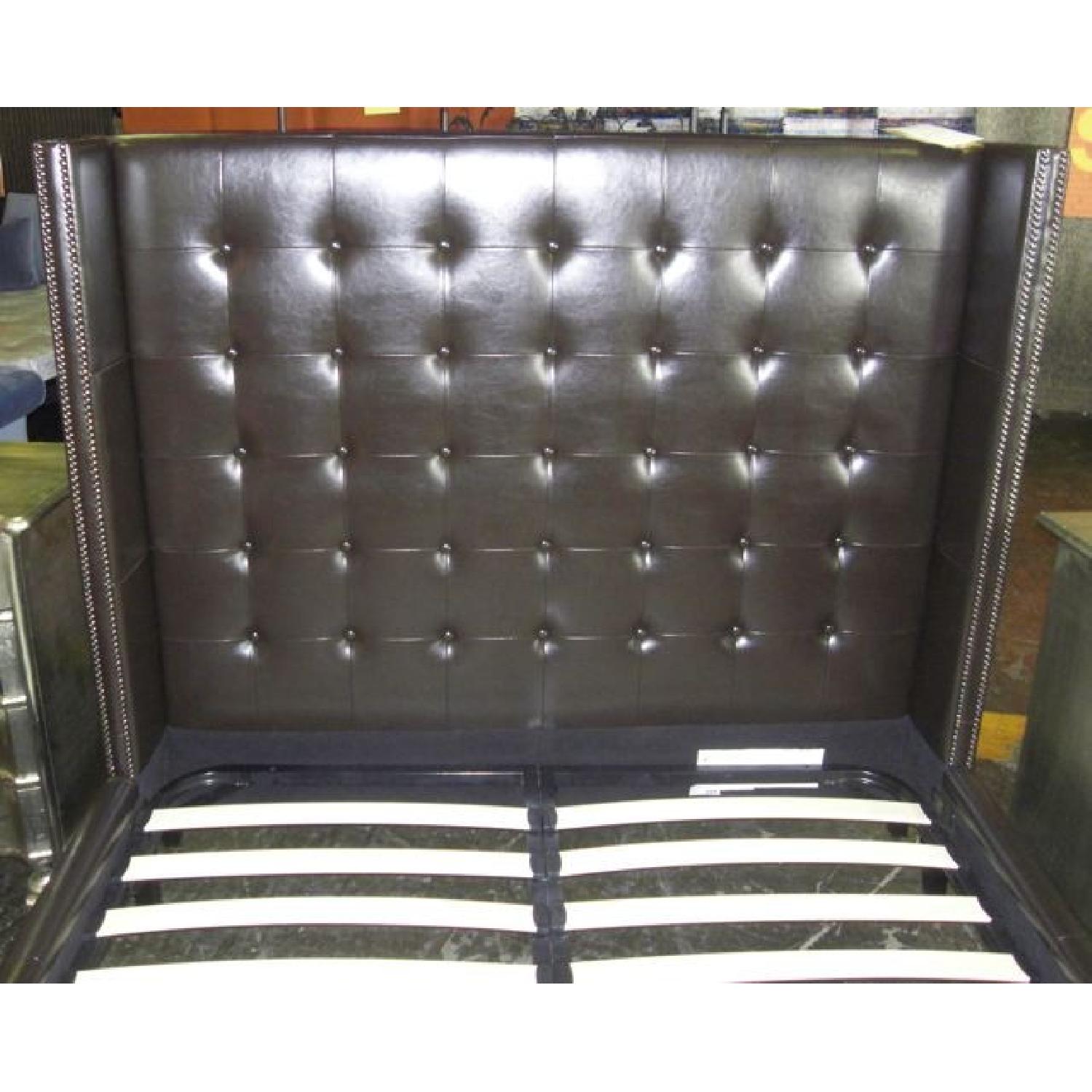 ABC Carpet & Home Faux Leather Tufted Bed - image-2