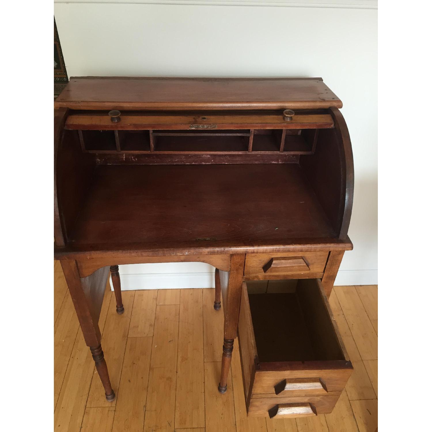 Vintage Roll Top Child's Secretary Desk - image-3