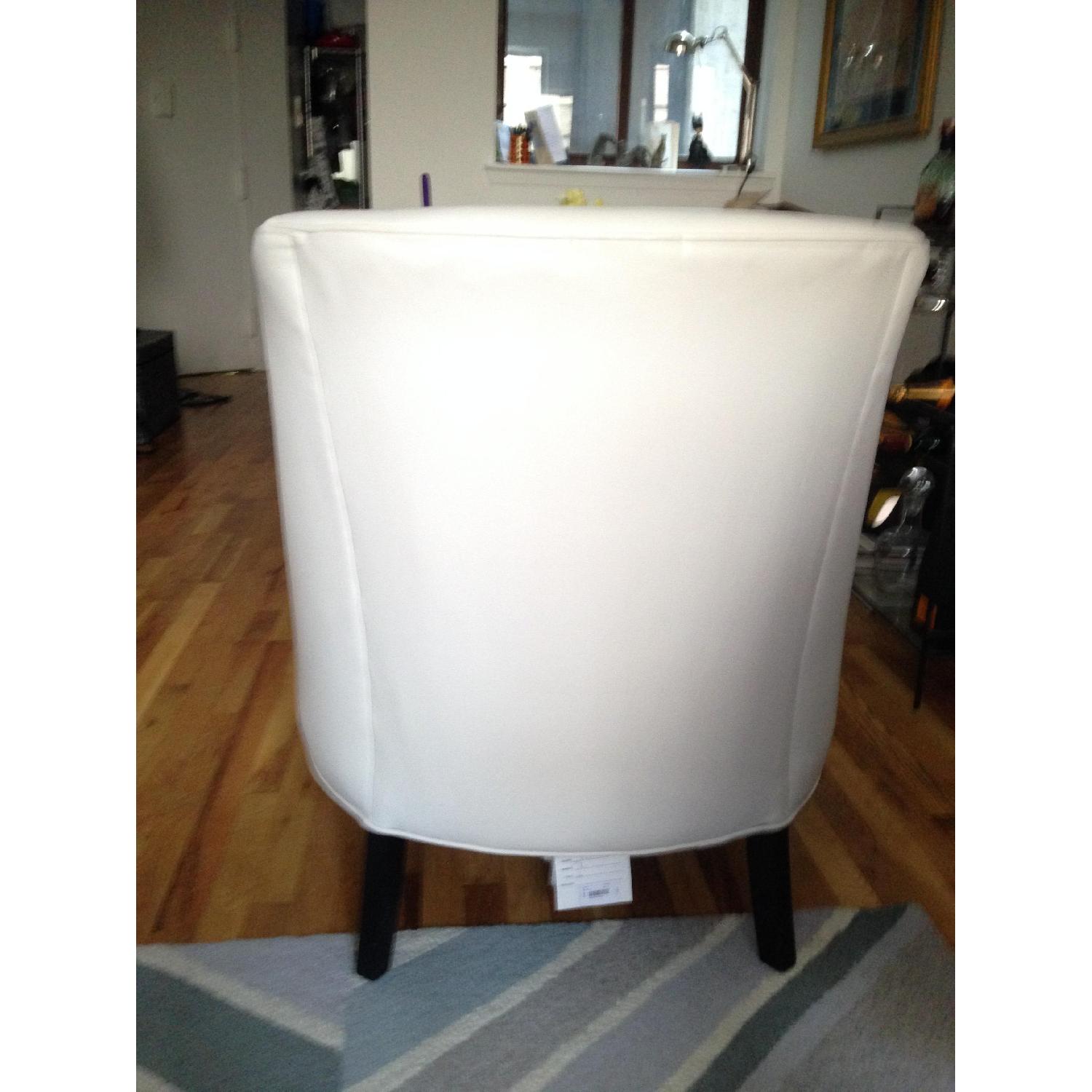 Crate & Barrel White Leather Chairs AptDeco