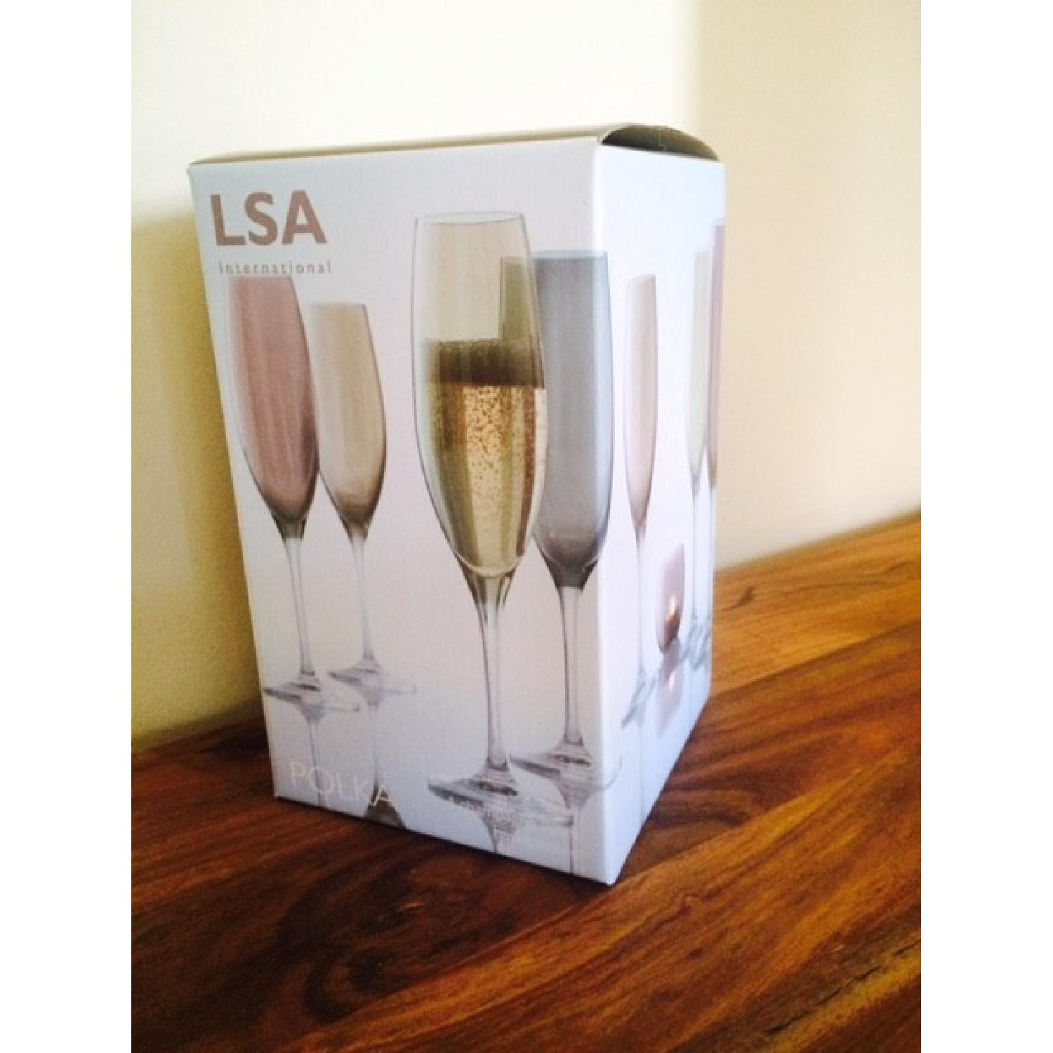 LSA Int'l Glass Champagne Flutes by Monika Lubkowska-Jonas - Set of 4 - image-7