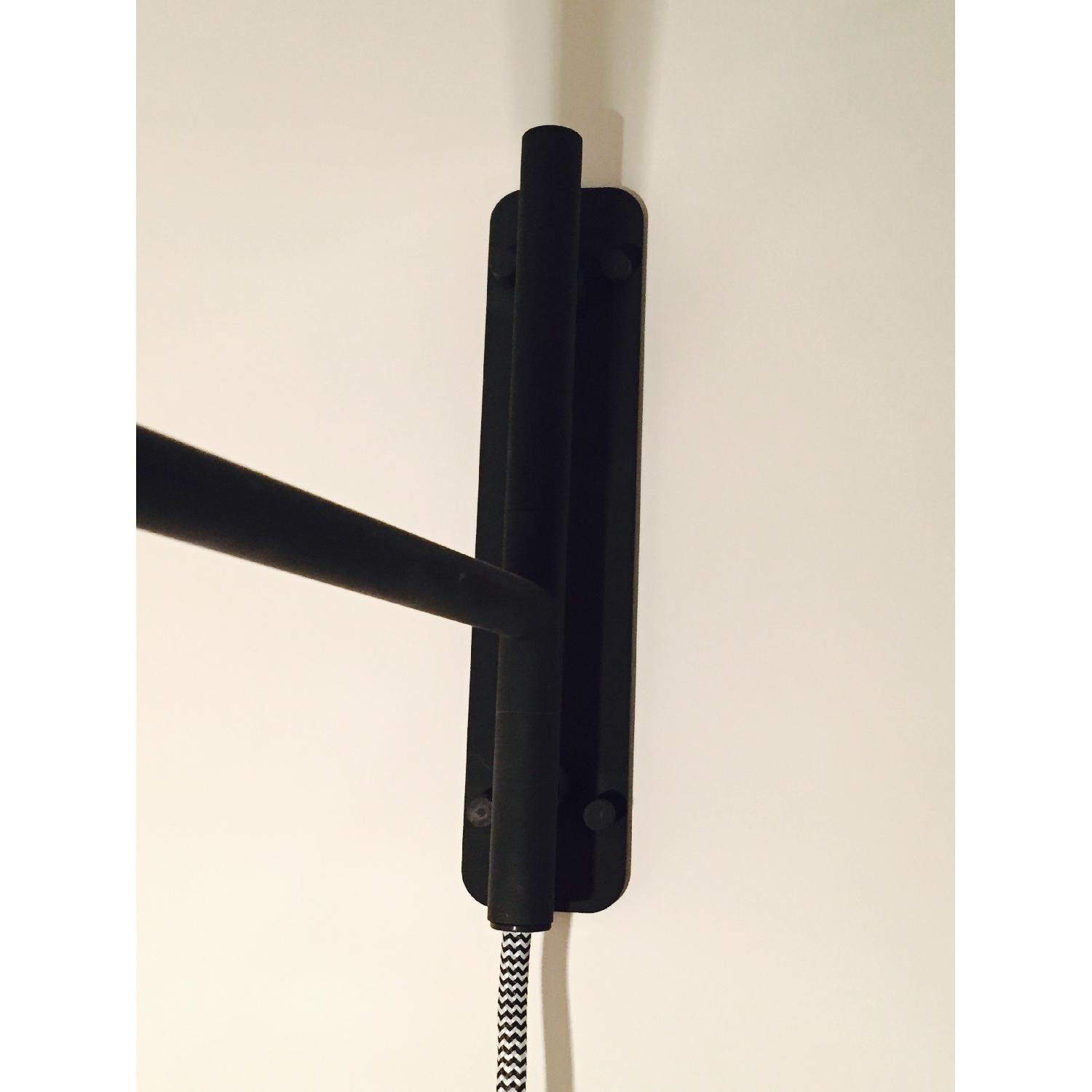 CB2 Swing Arm Black Wall Sconce - Pair - image-1