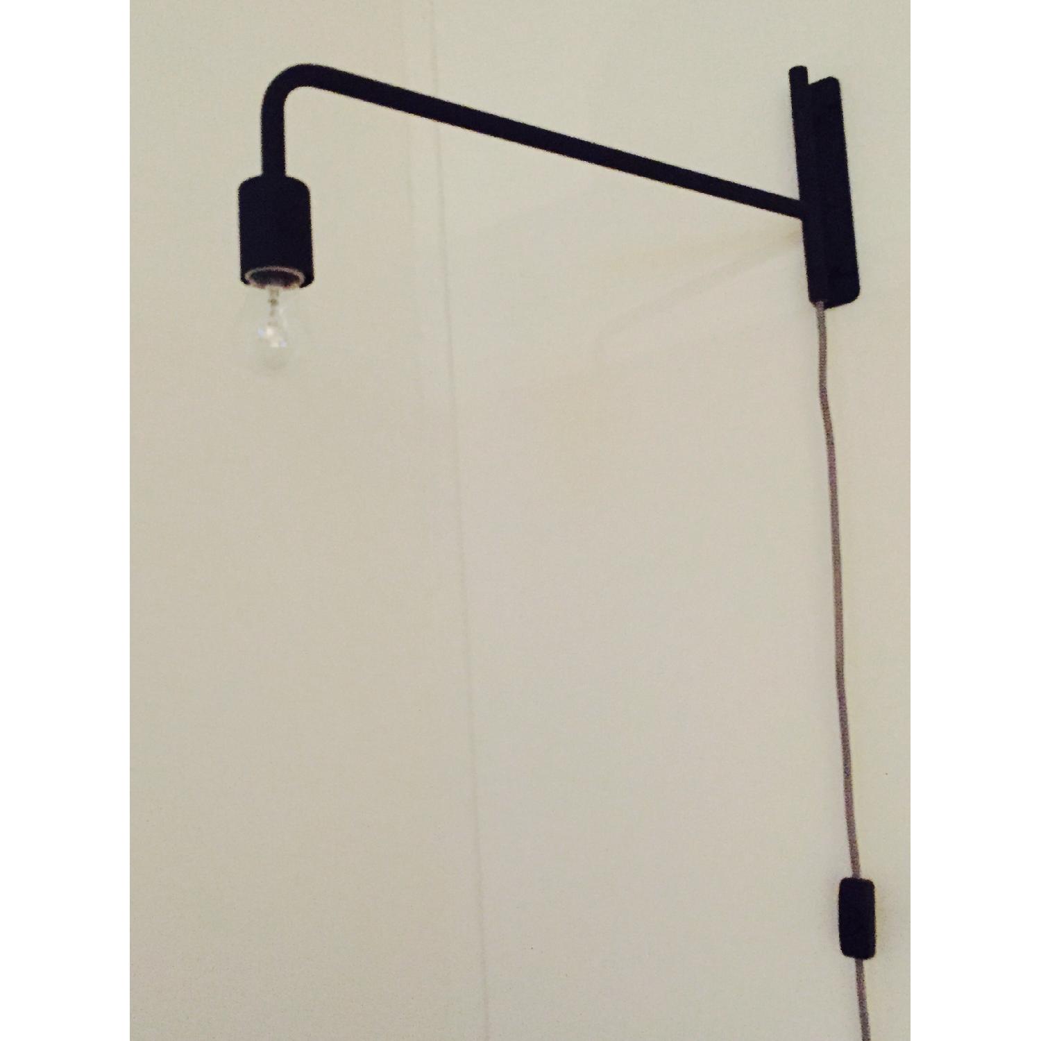 CB2 Swing Arm Black Wall Sconce - Pair - image-2