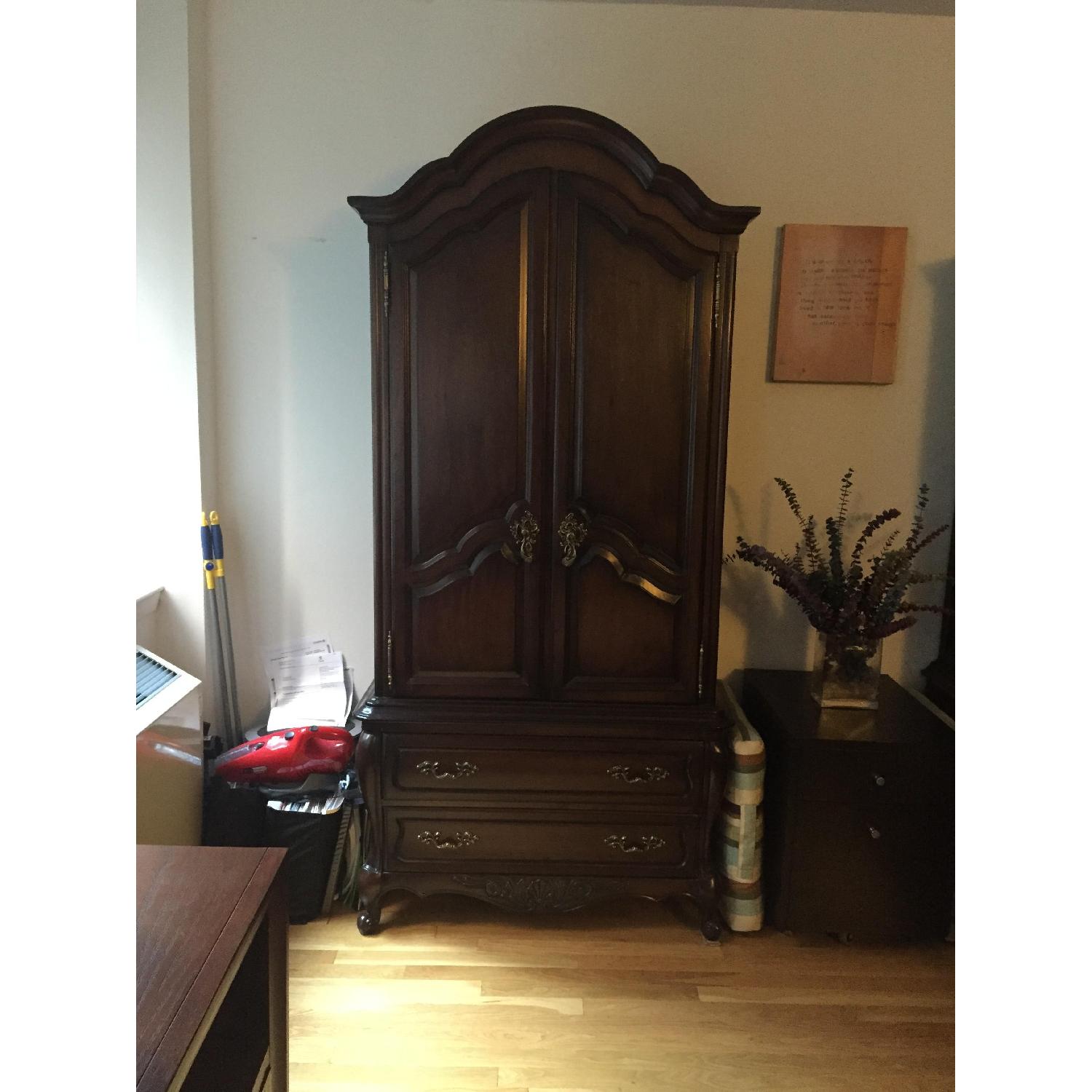 Vintage Mahogany Armoires Pair AptDeco