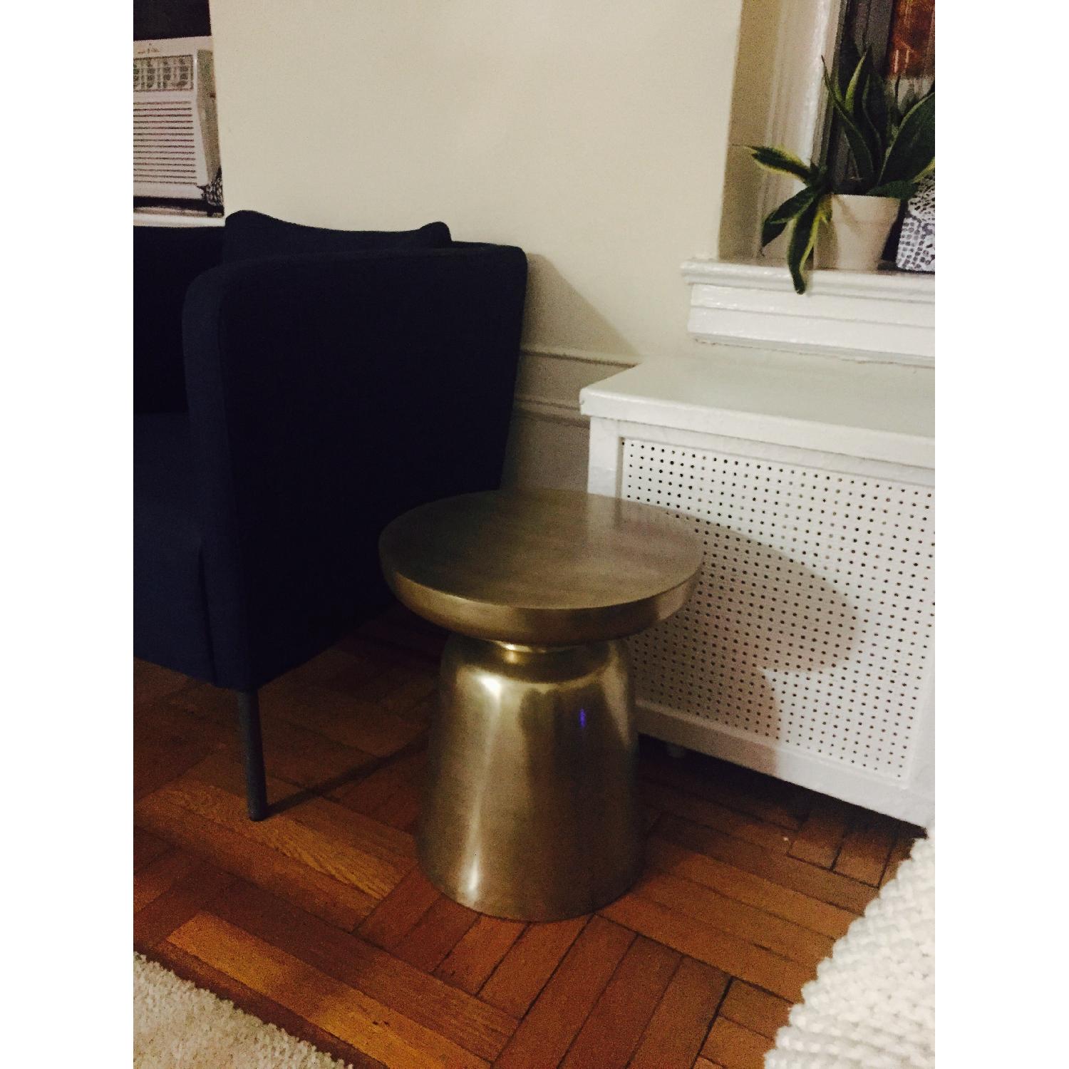 West Elm Martini Antique Brass Side Table - image-1