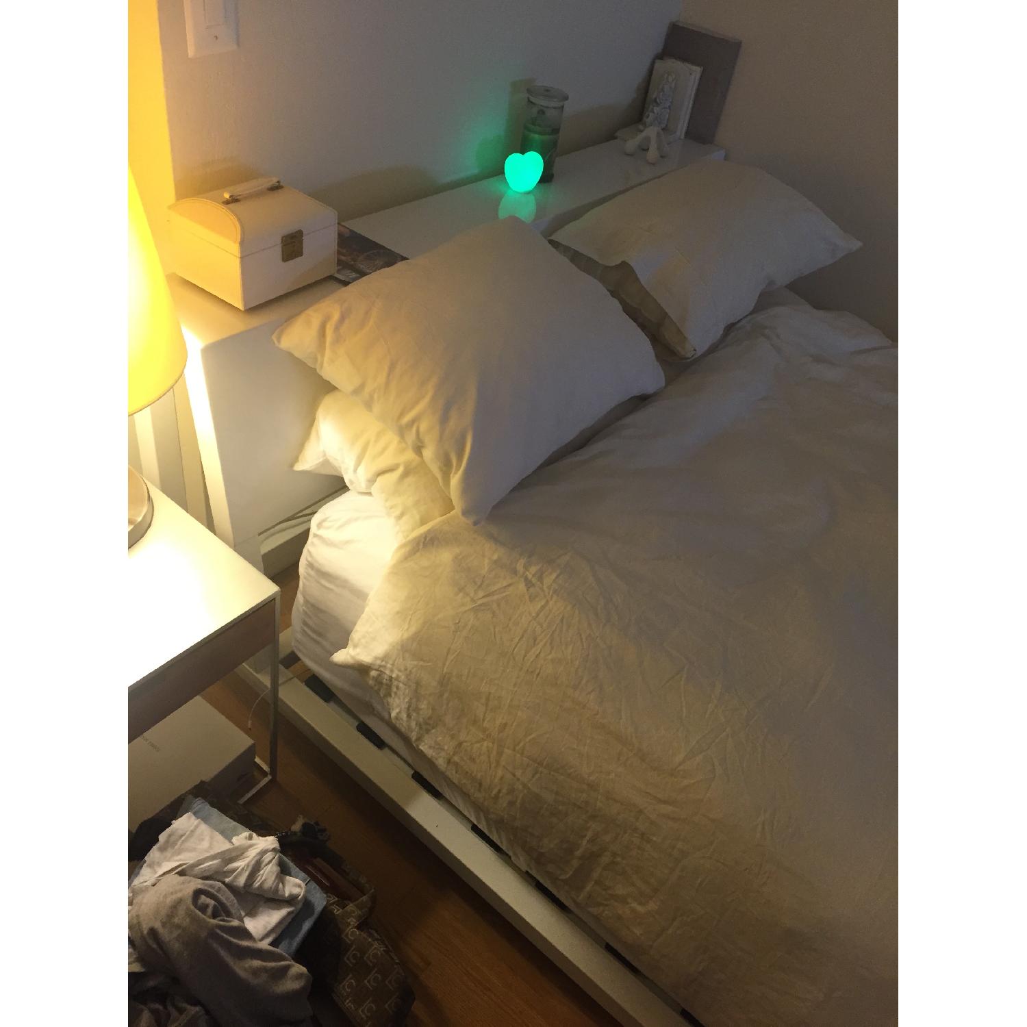 CB2 Alpine White Platform Queen Size Bed Frame - image-7