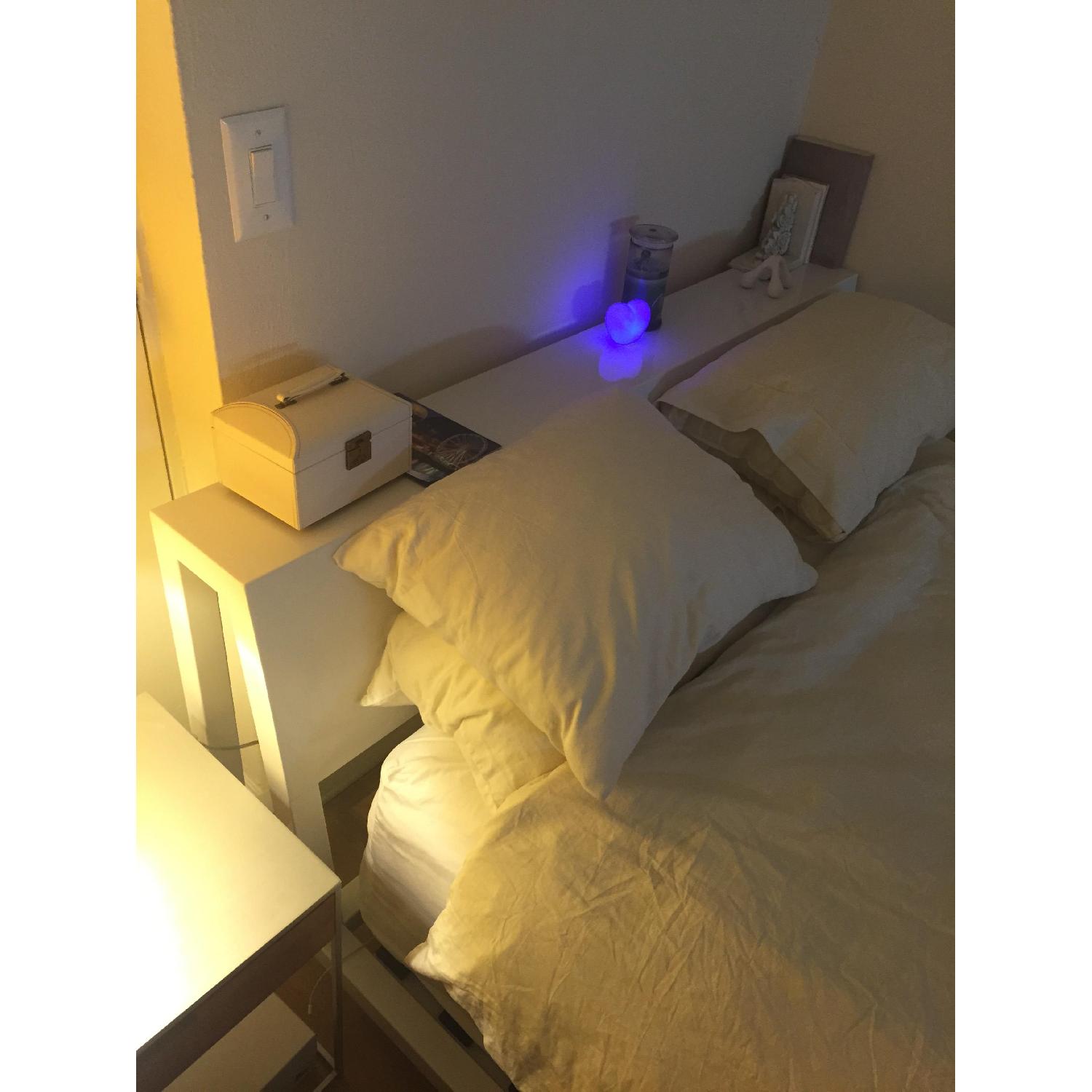 CB2 Alpine White Platform Queen Size Bed Frame - image-9