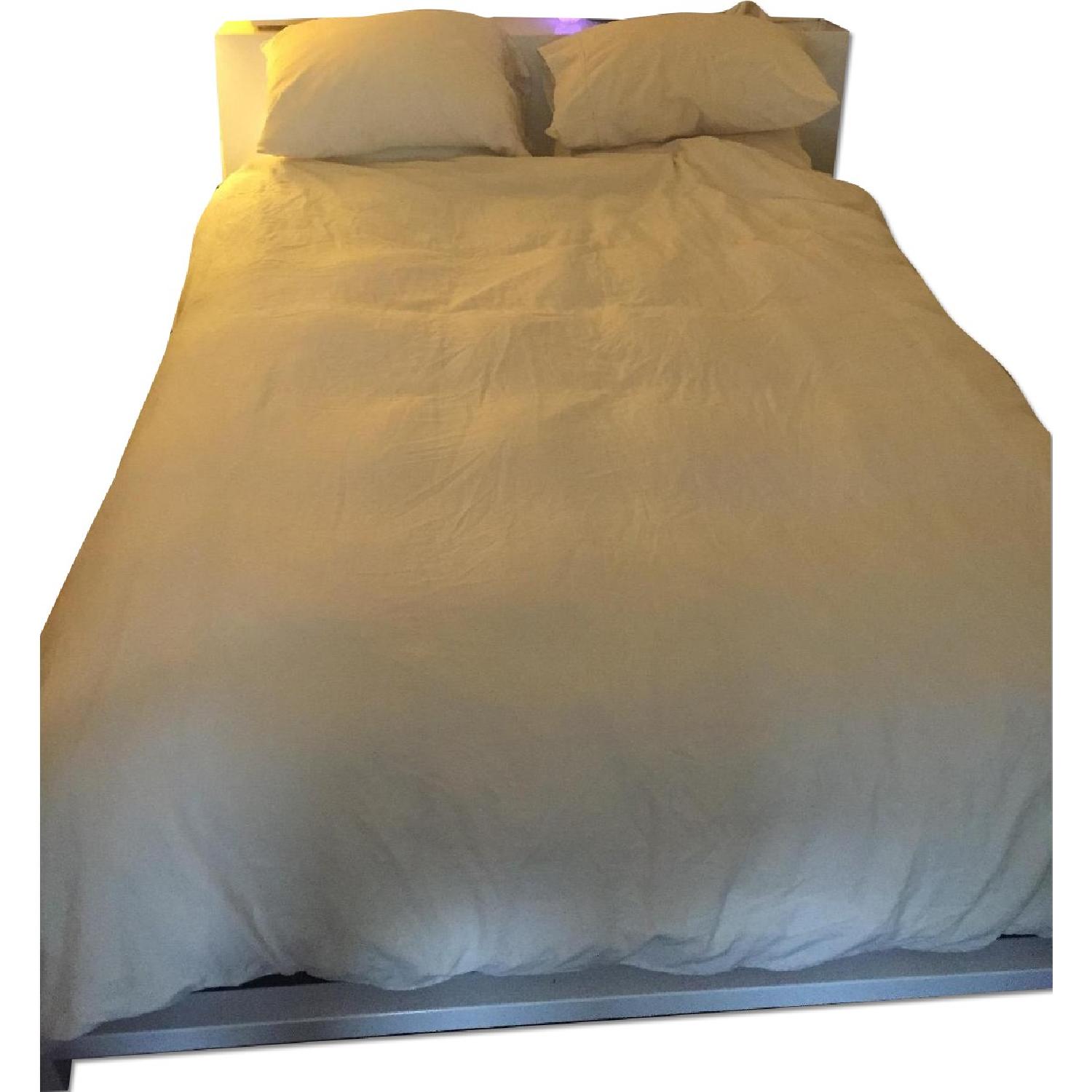 CB2 Alpine White Platform Queen Size Bed Frame - image-0