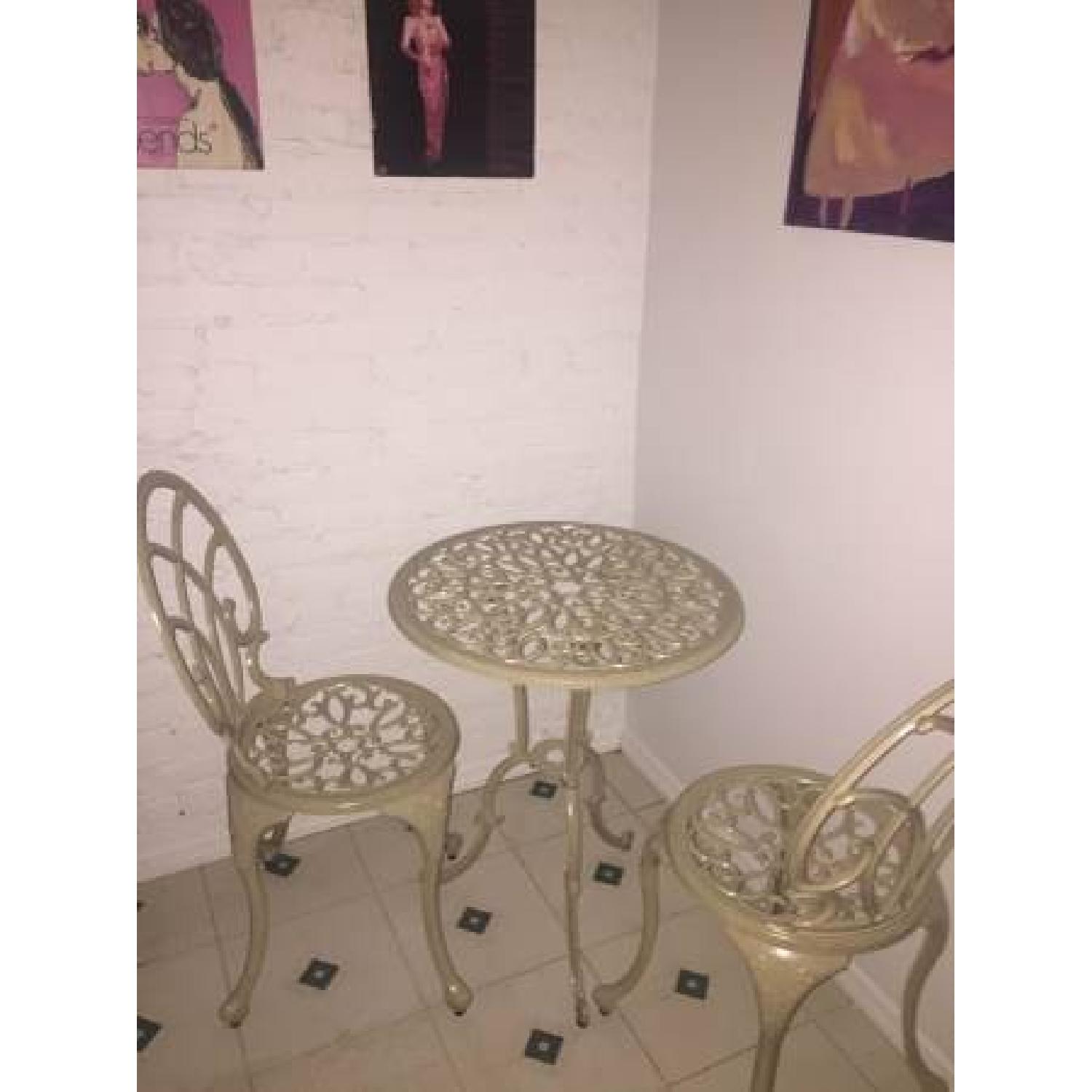Joss & Main Wrought Iron Table w/ 2 Chairs - image-1