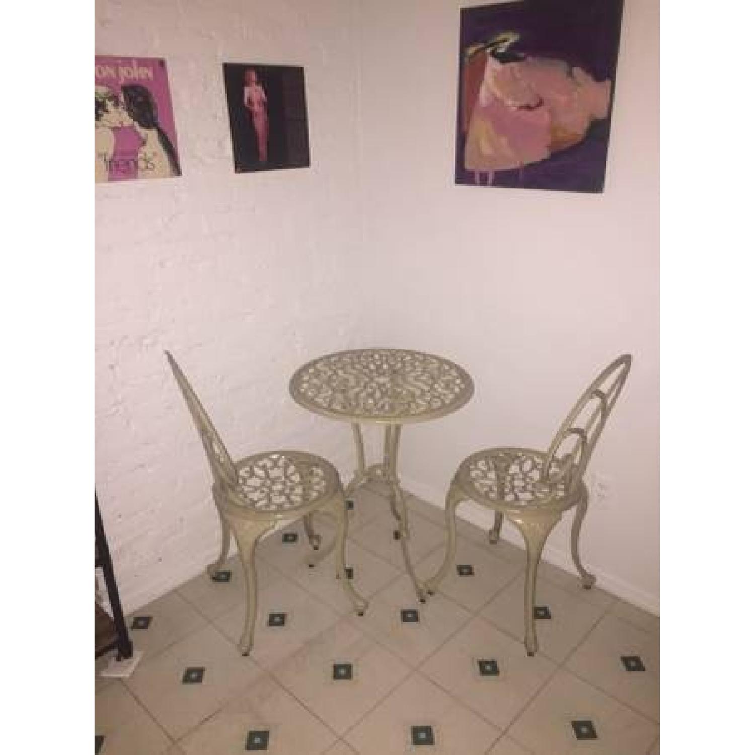 Joss & Main Wrought Iron Table w/ 2 Chairs - image-3