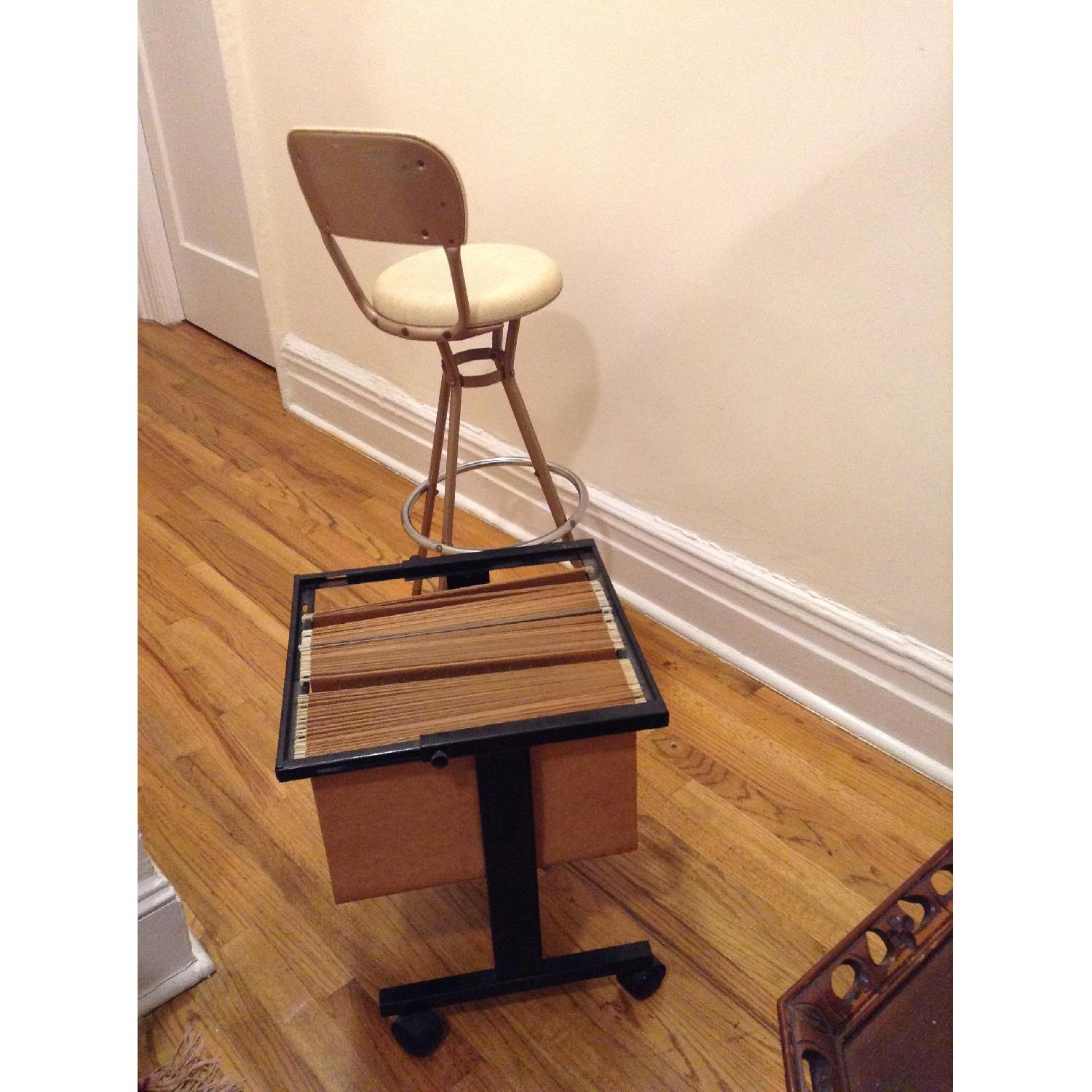 Vintage Rolling File Storage on Wheels - image-4