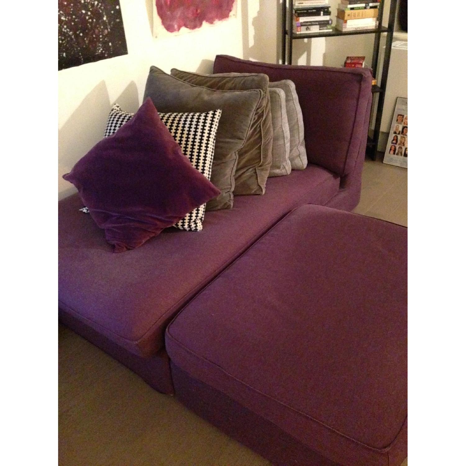 Ikea Chaise Lounge w/ Storage Ottoman - image-1