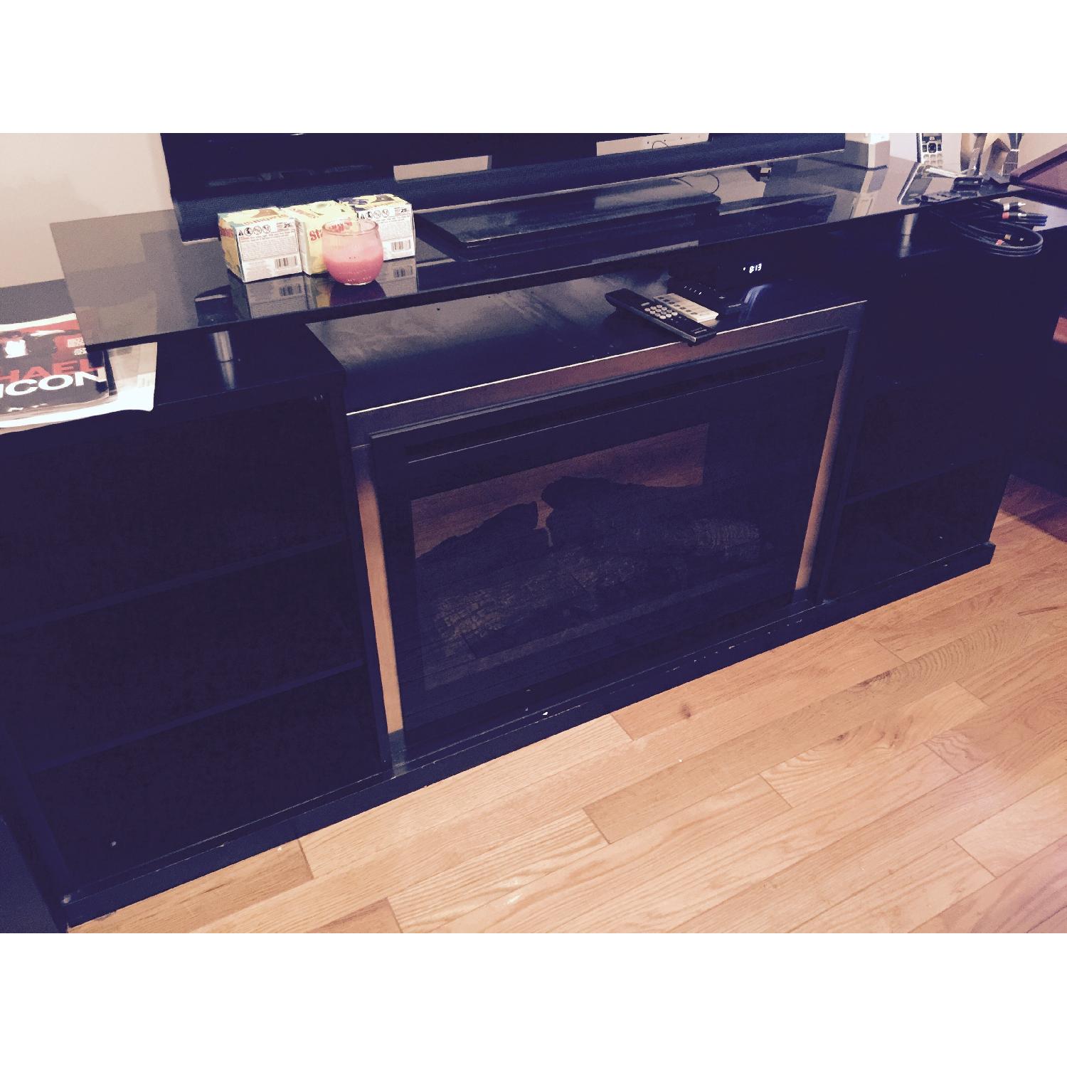 Raymour & Flanigan Entertainment Center w/ Builtin Electric Fireplace