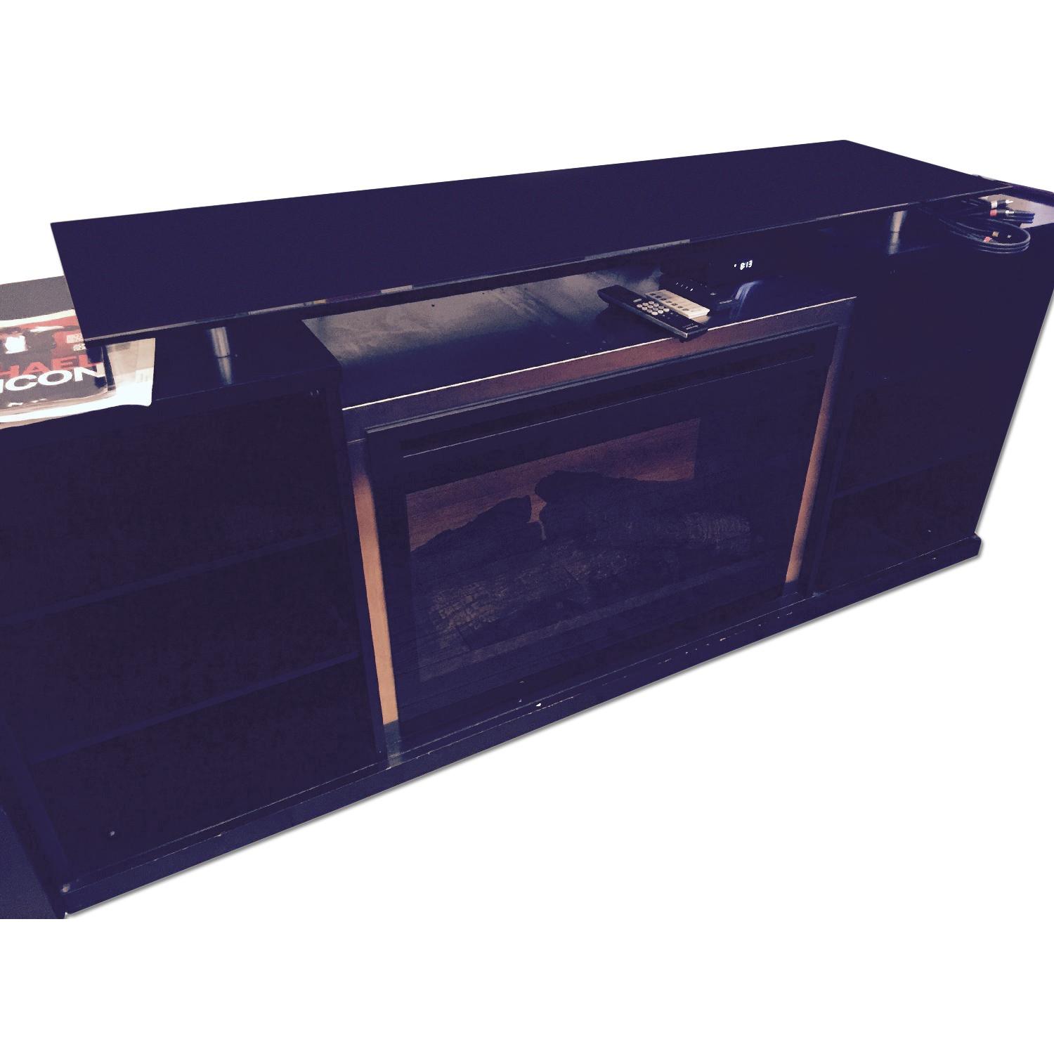 Raymour & Flanigan Entertainment Center w/ Builtin Electric Fireplace