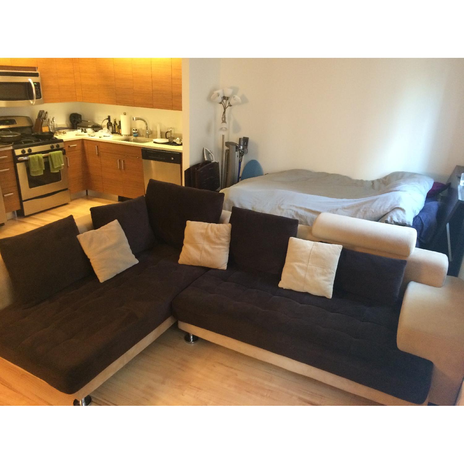 Microfiber L-Shaped Couch - image-1