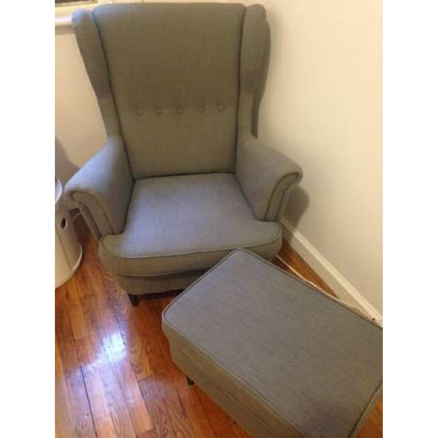 Ikea Strandmon Chair w/ Footstool - image-1