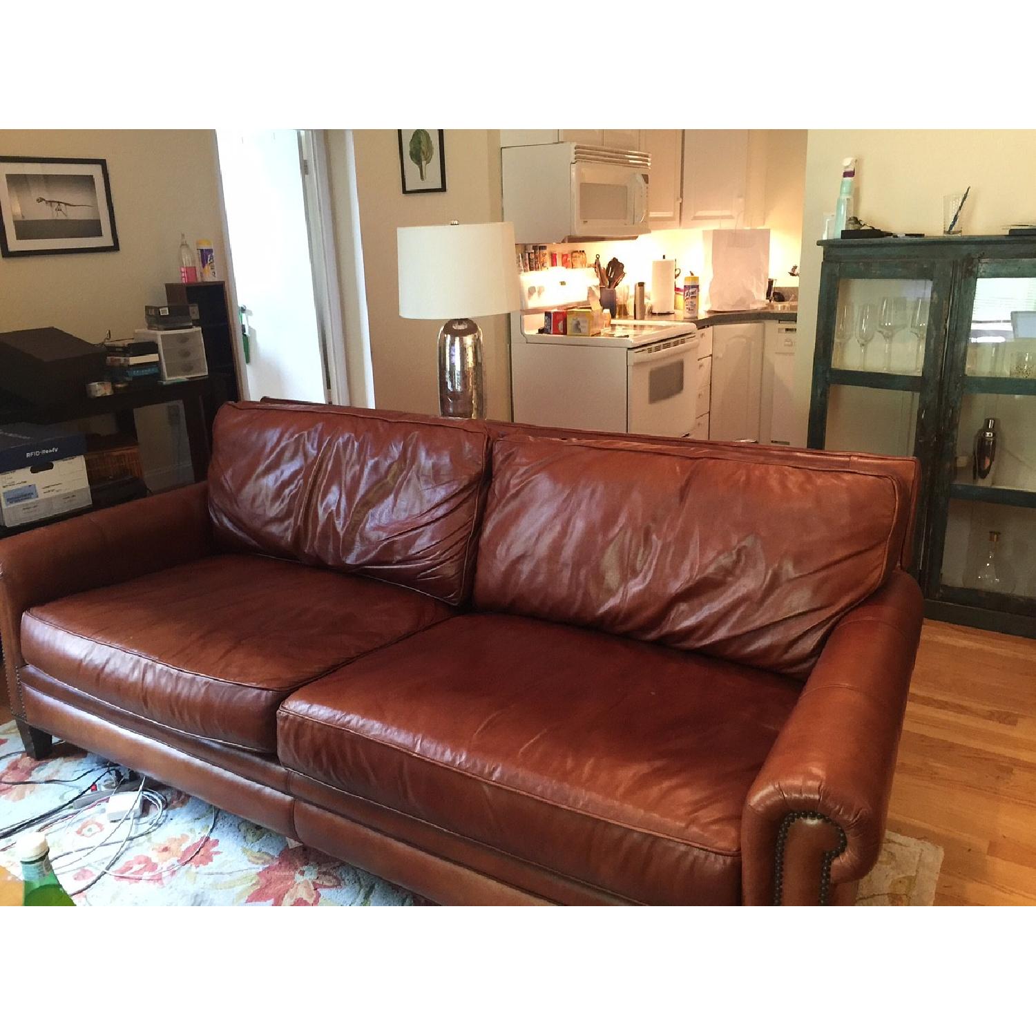 Drexel Heritage Leather Sofa - image-1