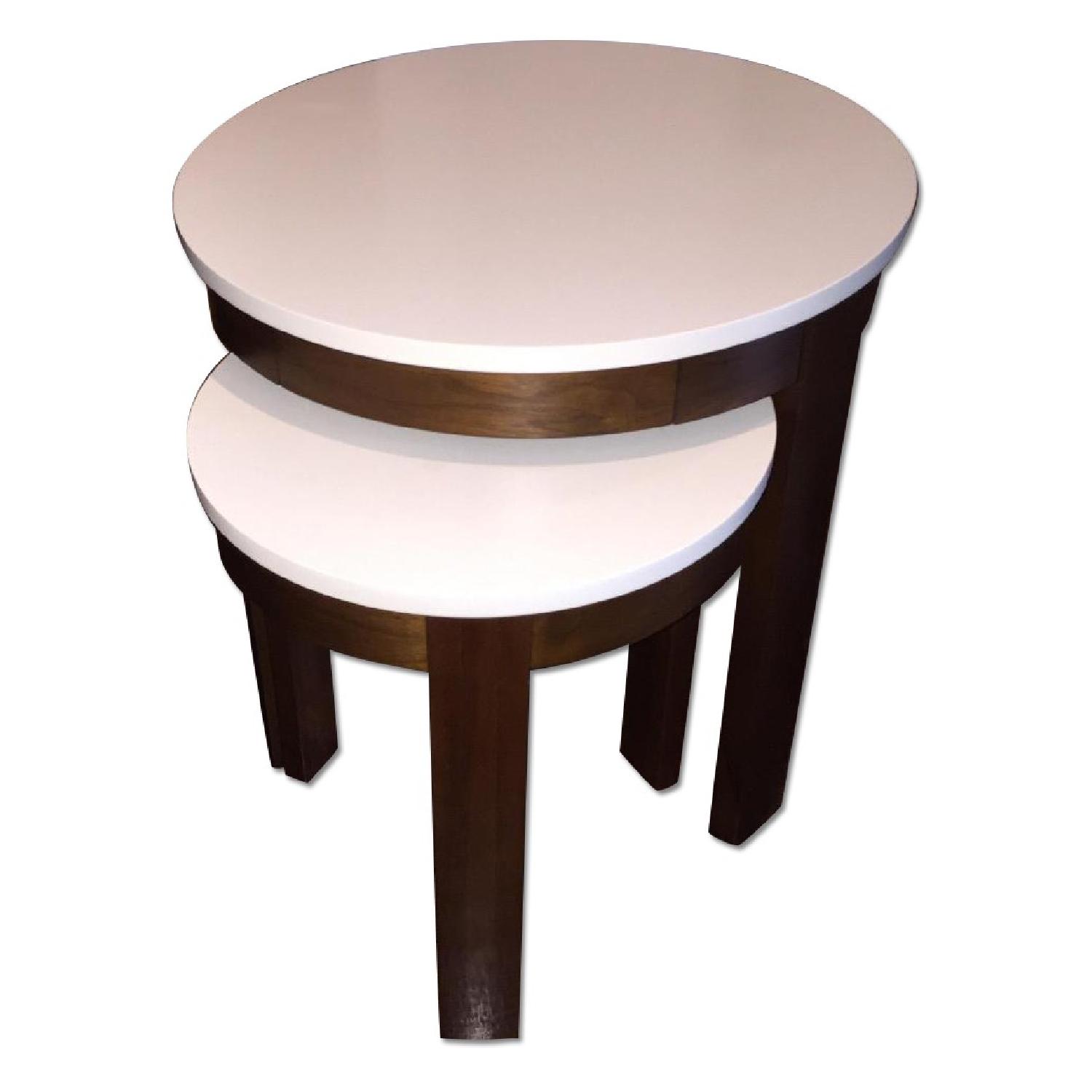 Crate & Barrel Pastis Nesting Side Tables Set of 2 AptDeco