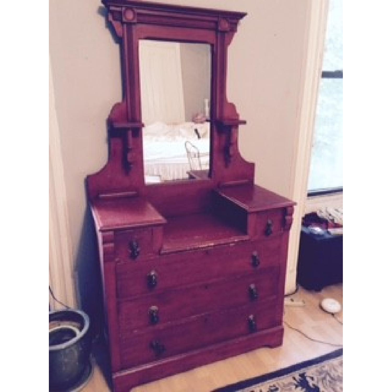 Antique Victorian Eastlake Style Dreser w/ Mirror - image-1