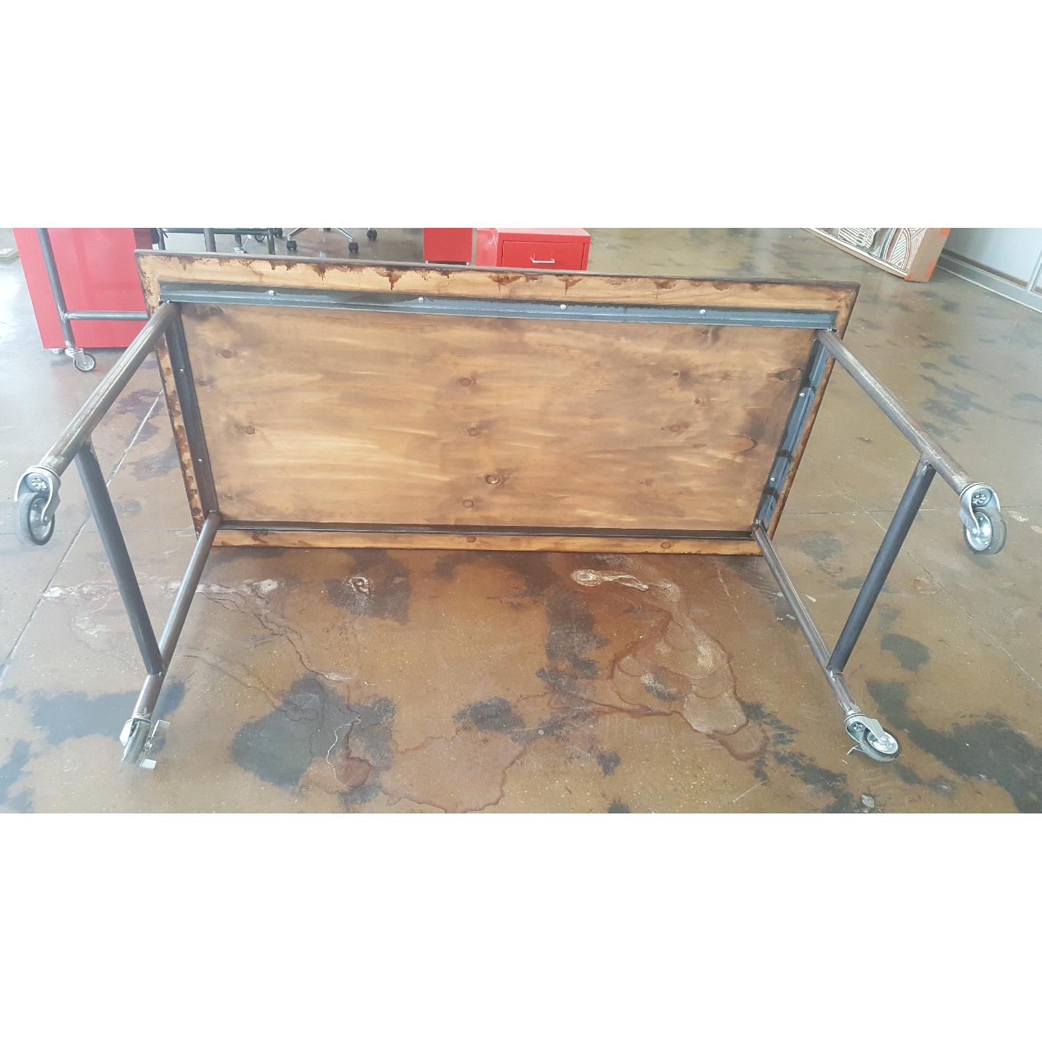 Custom Made Solid Wood Desk on Castors - image-2
