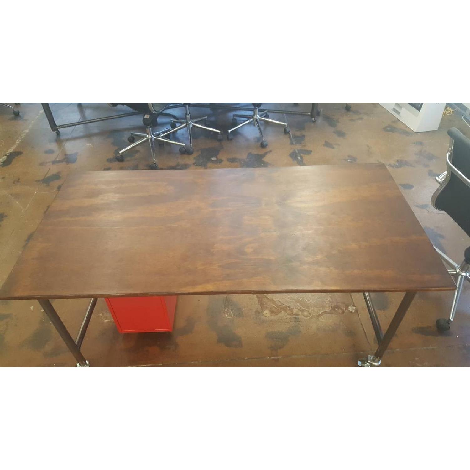 Custom Made Solid Wood Desk on Castors - image-3