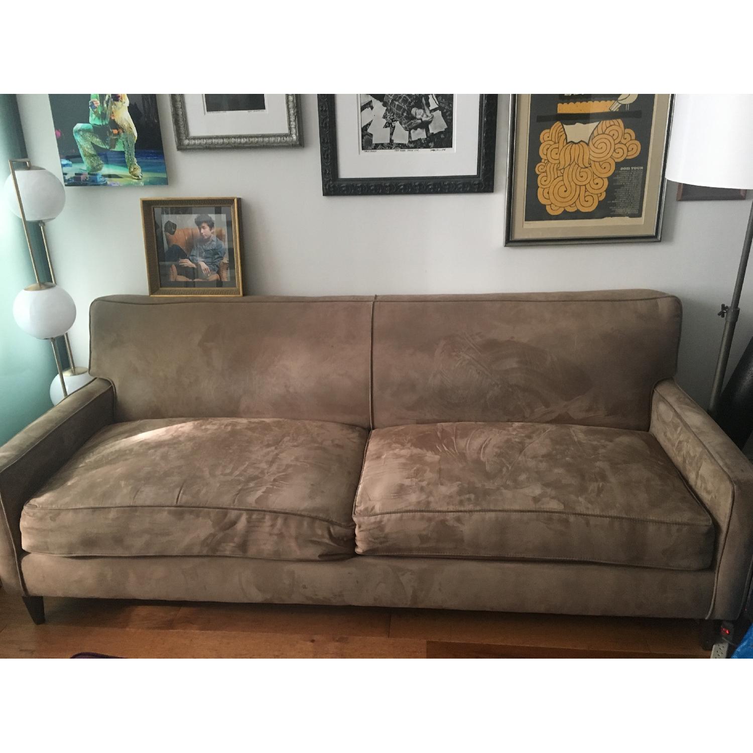 Beige Microsuede Sleeper Sofa - image-1