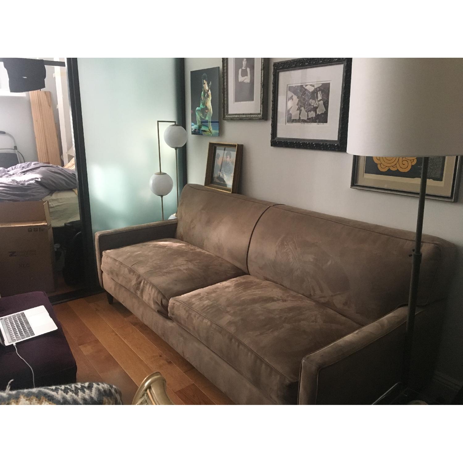 Beige Microsuede Sleeper Sofa - image-2