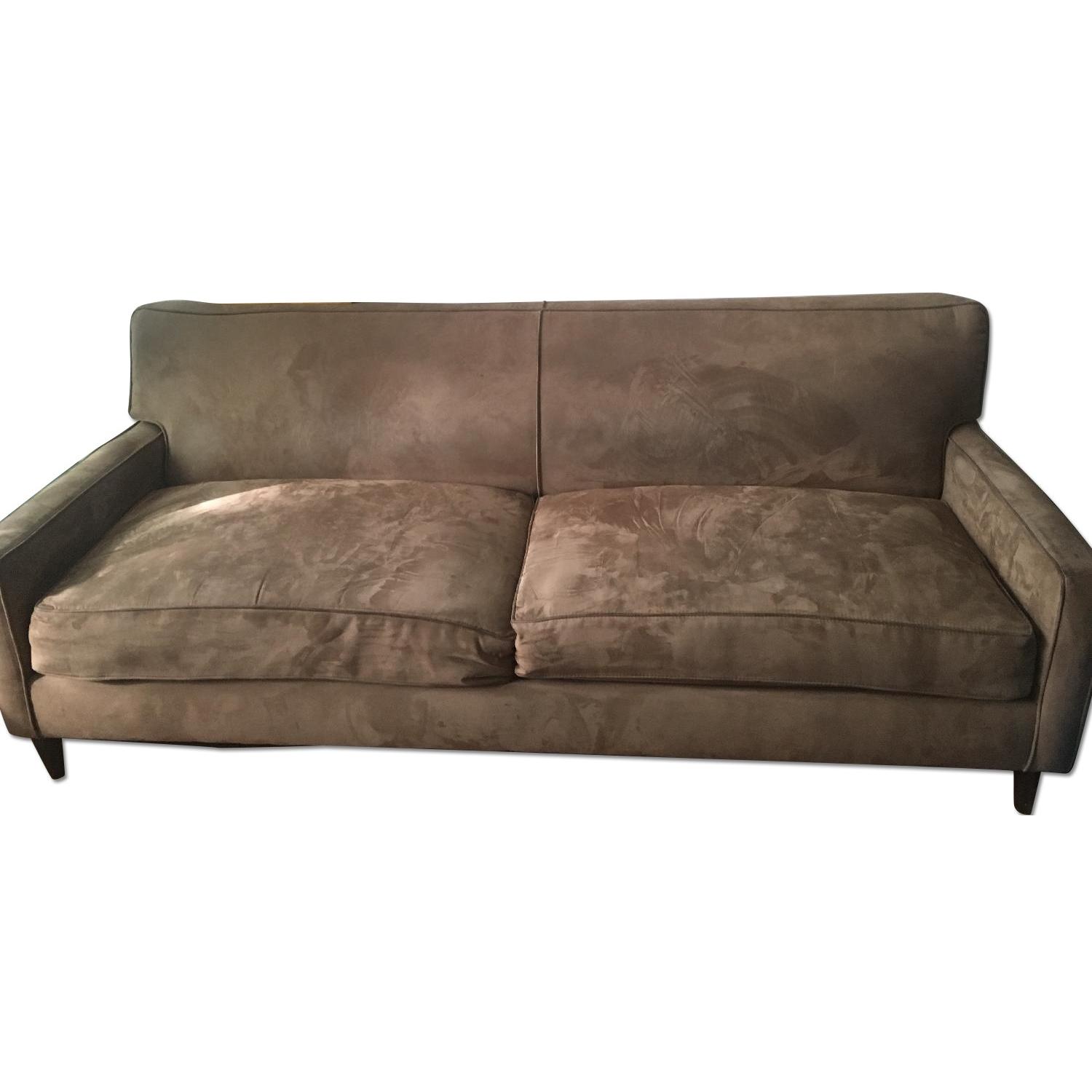 Beige Microsuede Sleeper Sofa - image-0