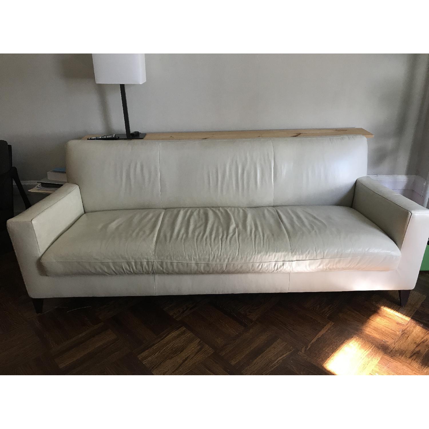 Ligne Roset White Leather Sofa - image-1