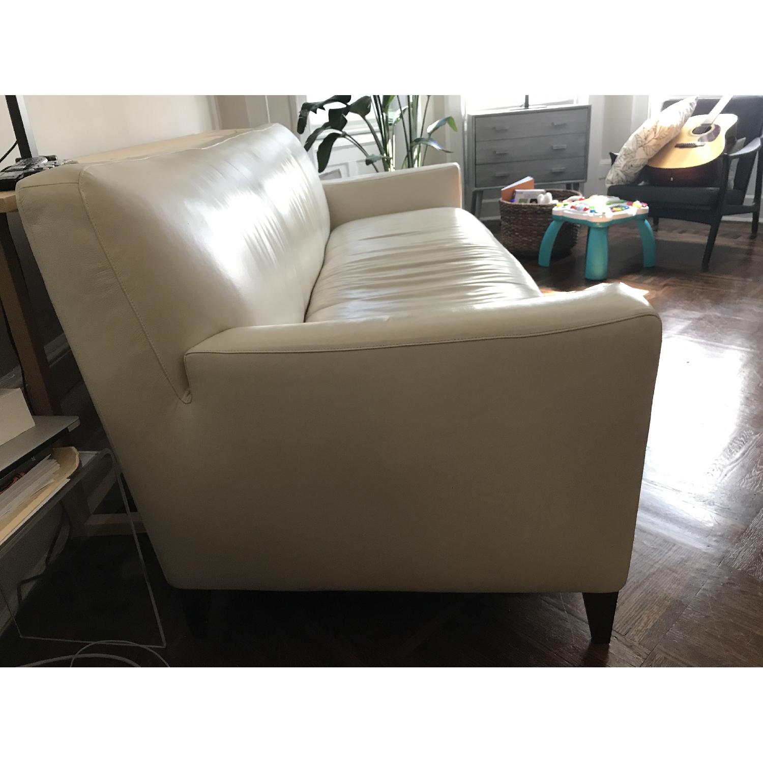 Ligne Roset White Leather Sofa - image-2