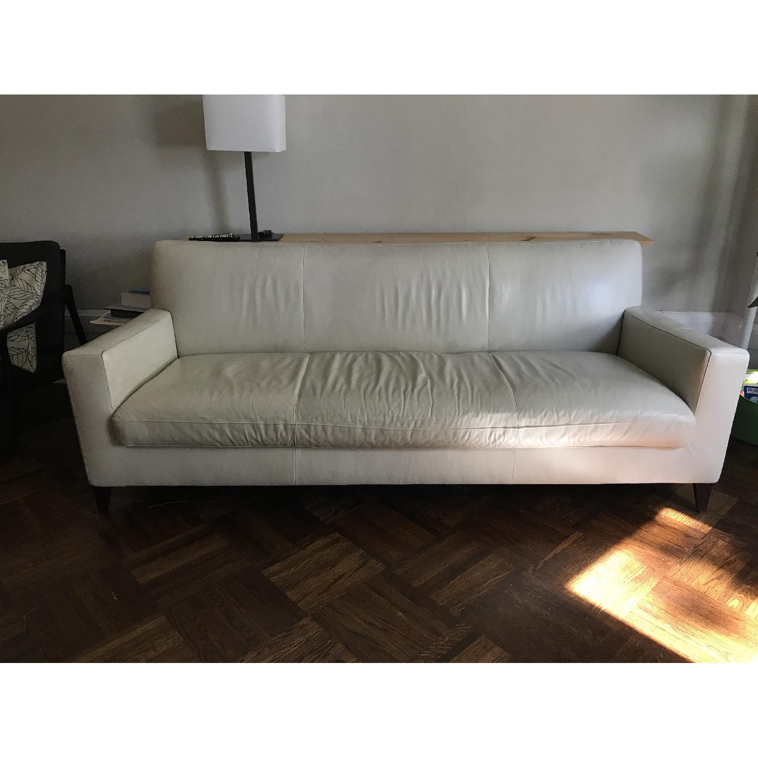 Ligne Roset White Leather Sofa - image-4