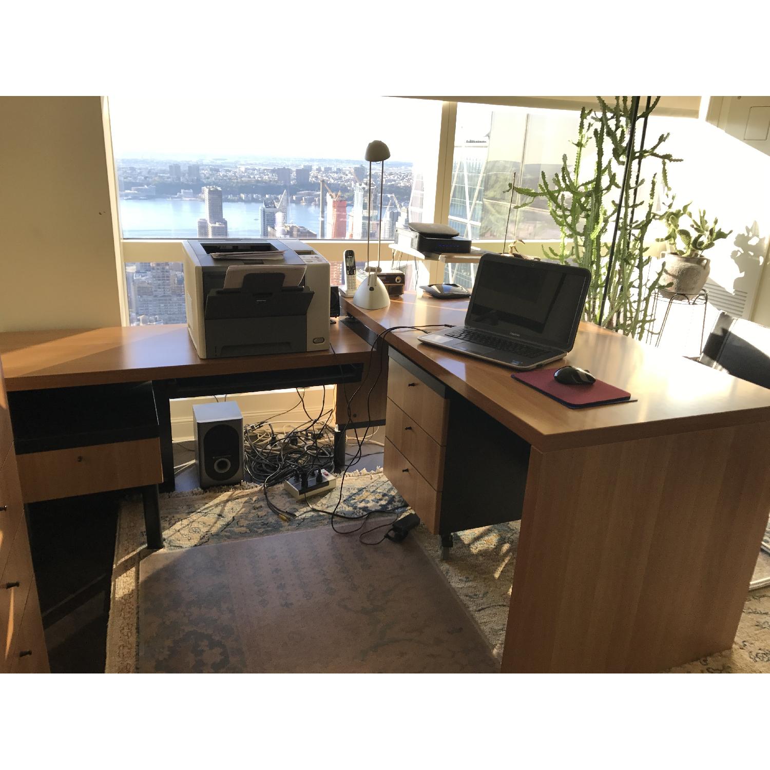 Home Office L-Shape Computer Desk w/ Keyboard Tray - image-6