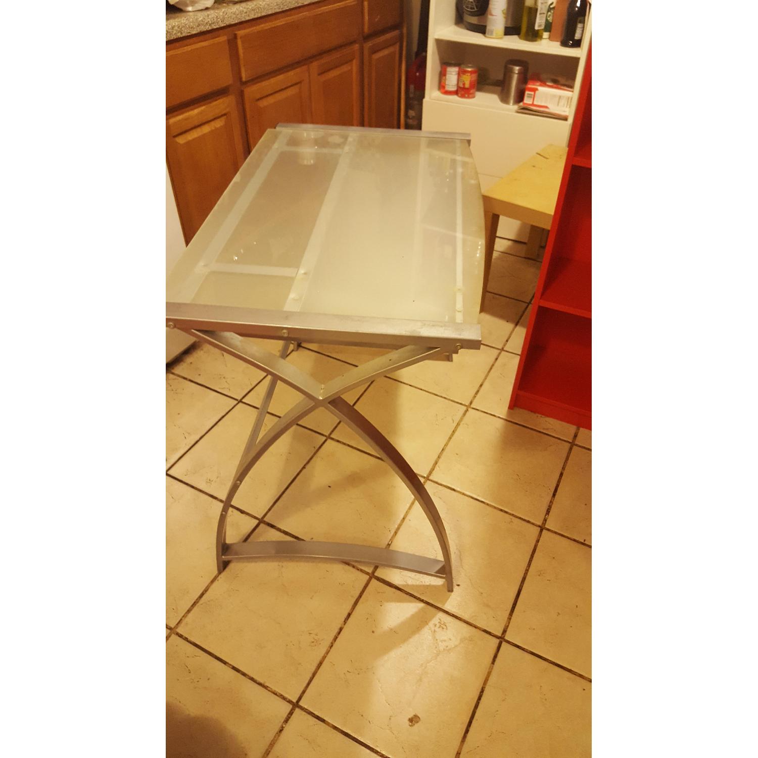 OSP Furniture Glass Top Computer Desk w/ Keyboard Tray - image-2