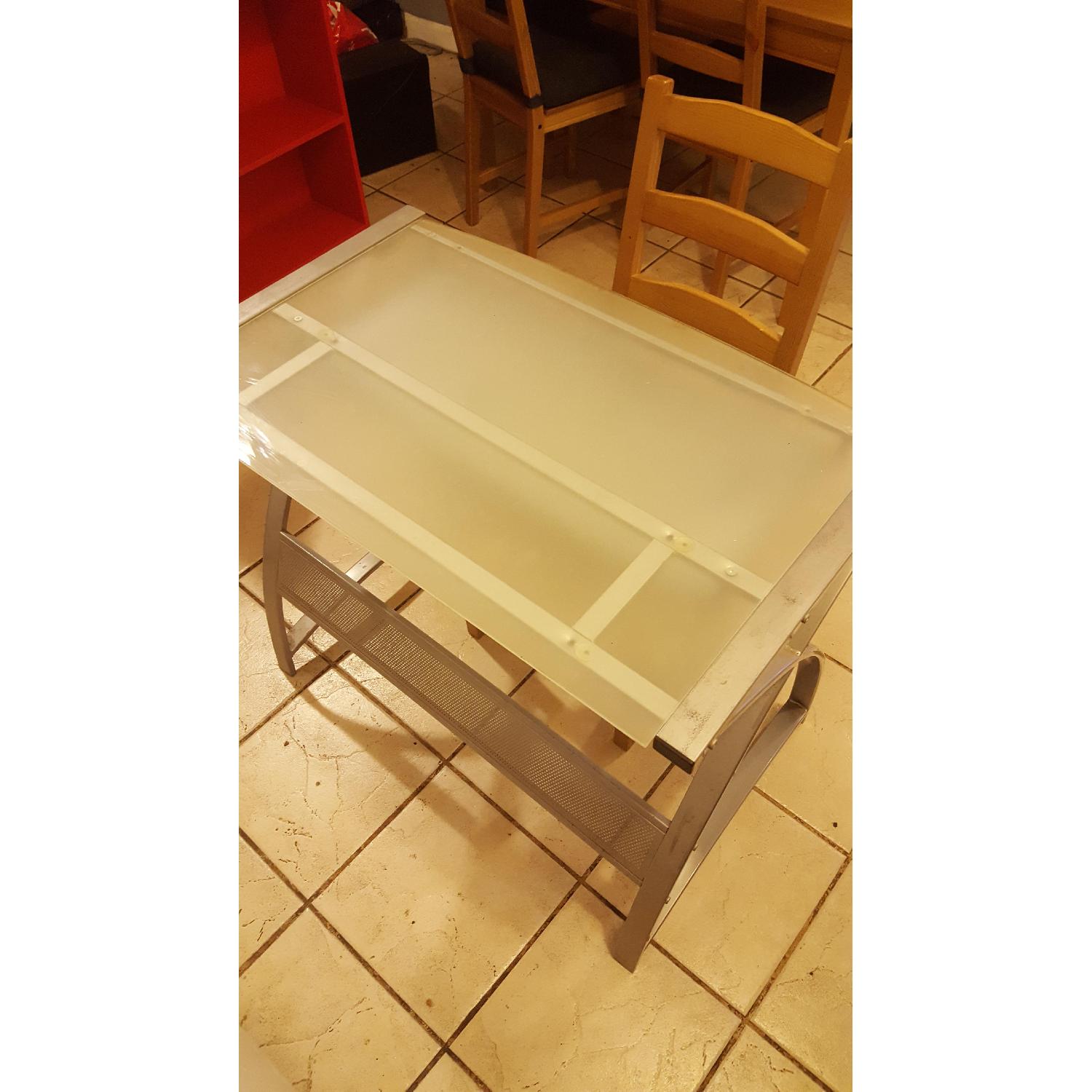 OSP Furniture Glass Top Computer Desk w/ Keyboard Tray - image-3