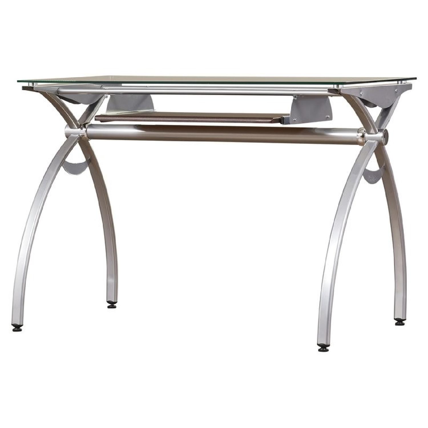OSP Furniture Glass Top Computer Desk w/ Keyboard Tray - image-0