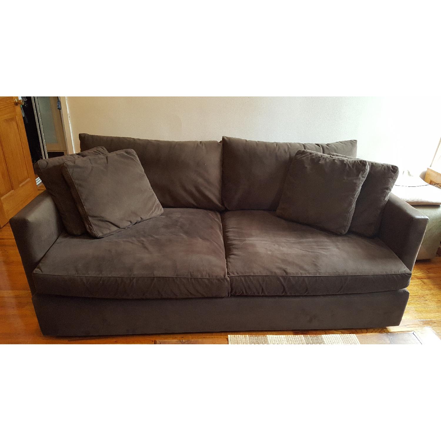 Crate & Barrel Lounge Espresso Velvet Sofa - image-1