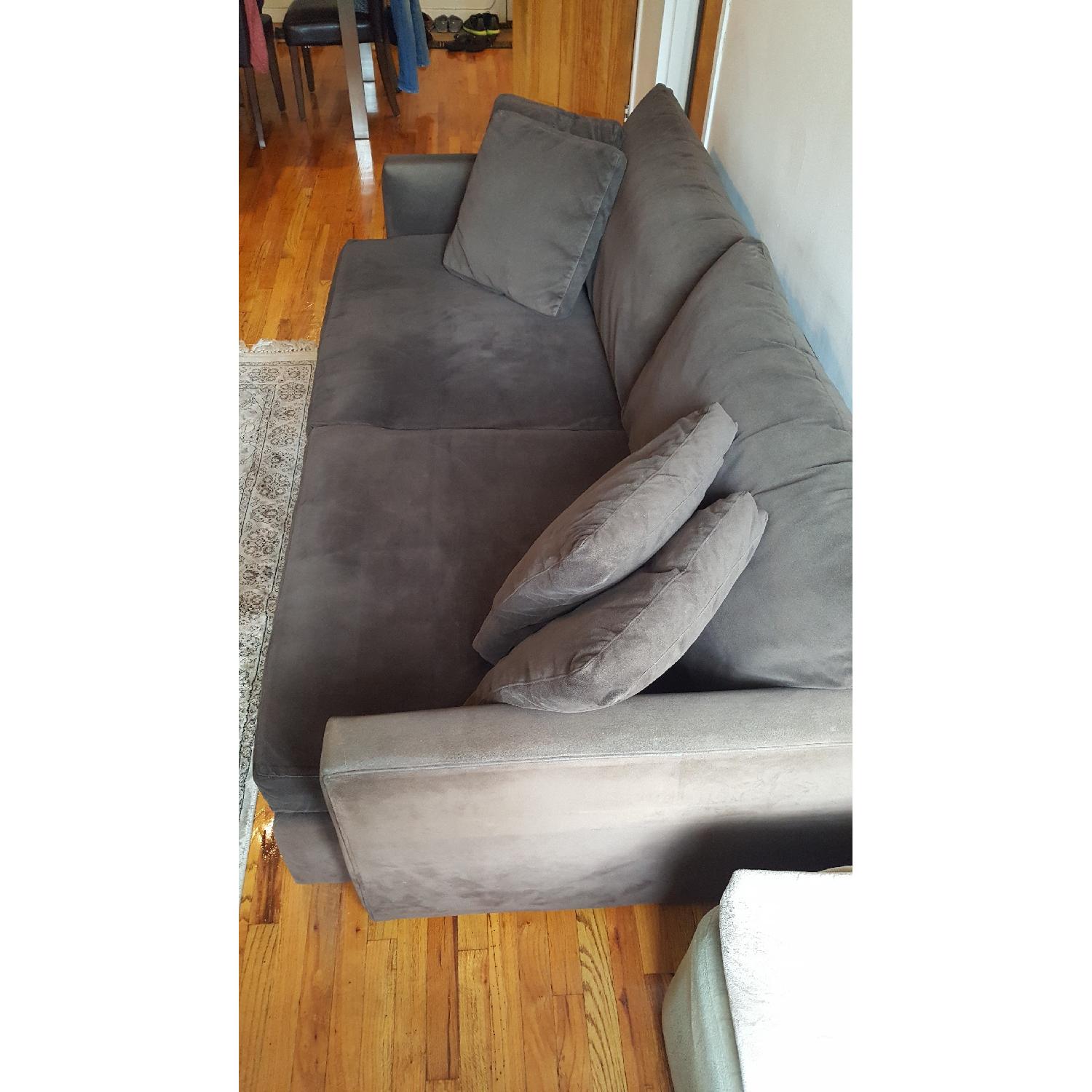 Crate & Barrel Lounge Espresso Velvet Sofa - image-3