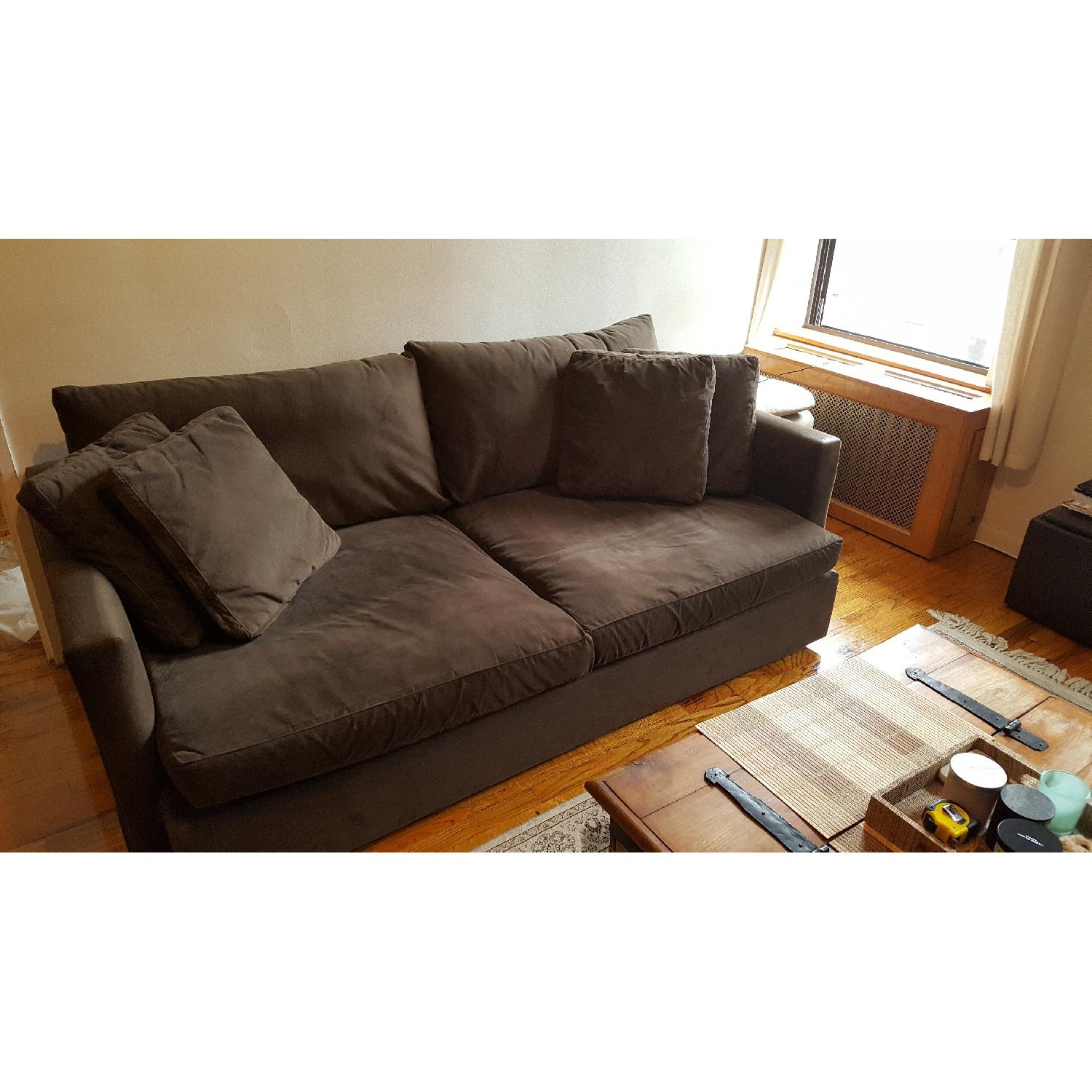 Crate & Barrel Lounge Espresso Velvet Sofa - image-4