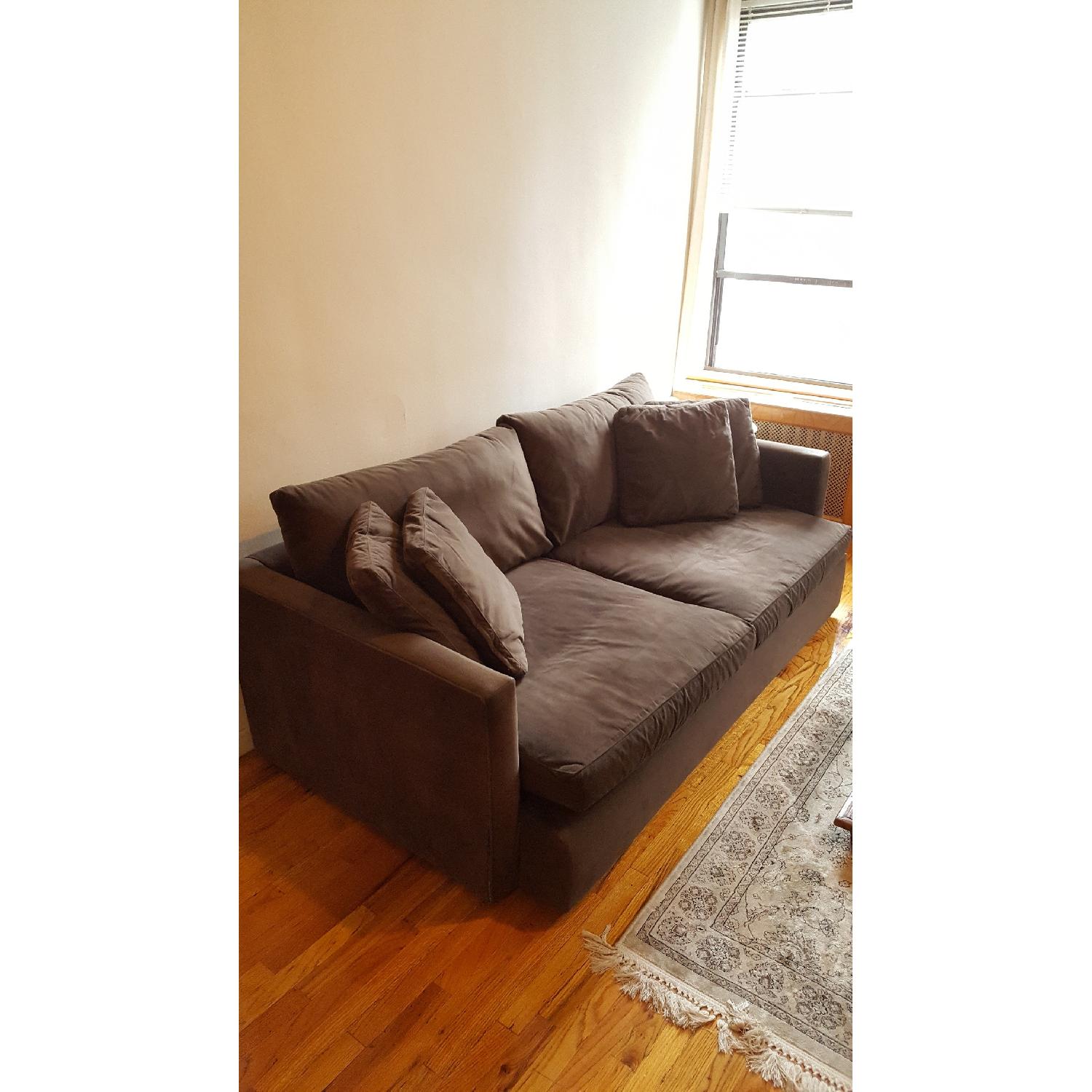 Crate & Barrel Lounge Espresso Velvet Sofa - image-5