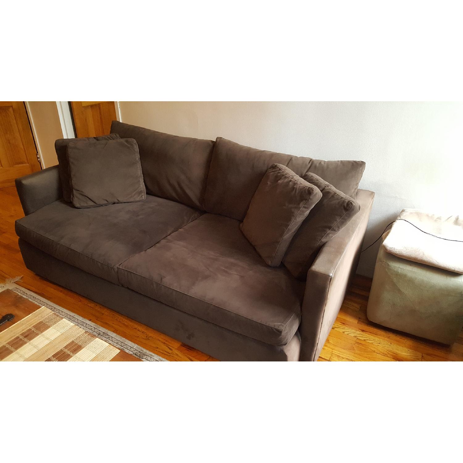 Crate & Barrel Lounge Espresso Velvet Sofa - image-6