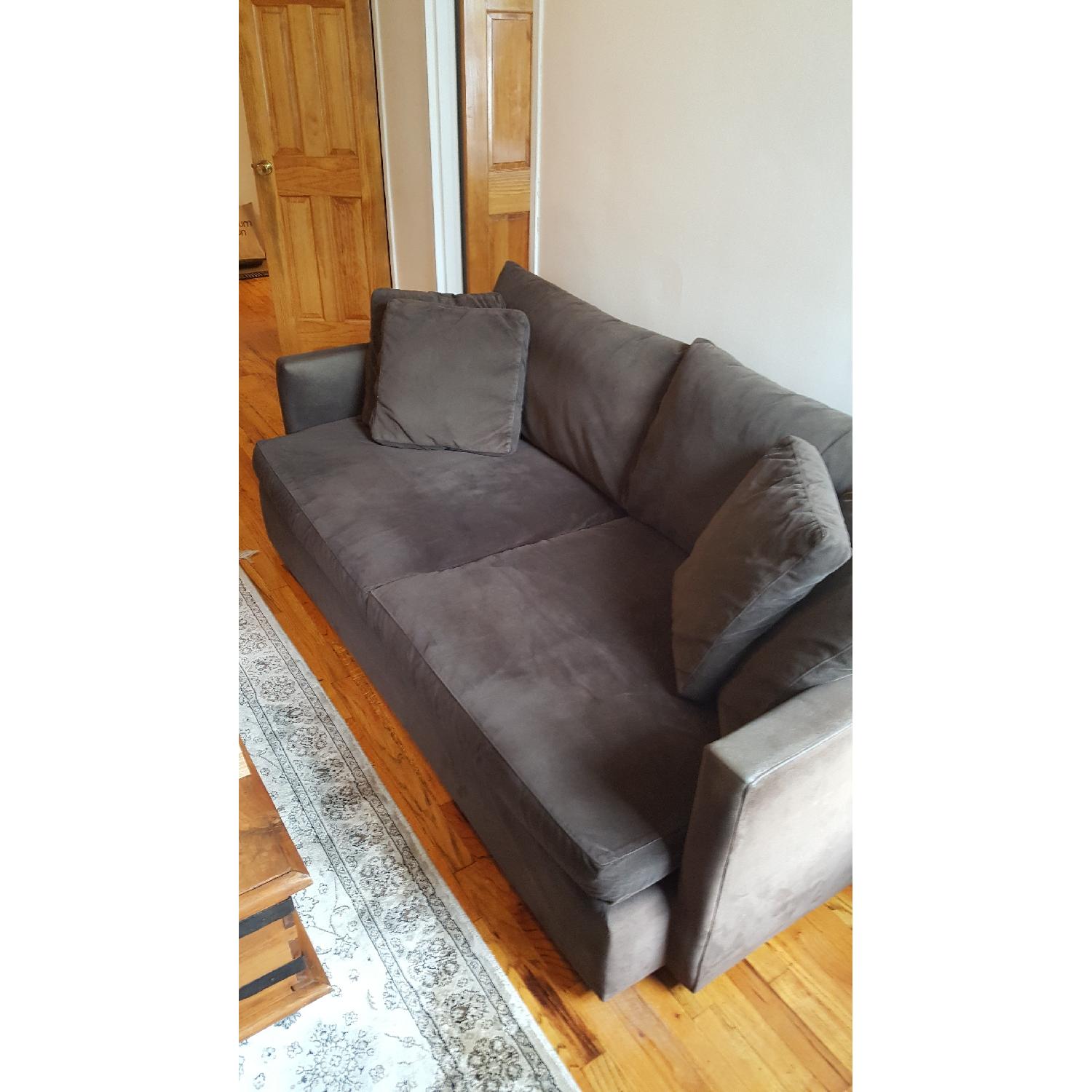 Crate & Barrel Lounge Espresso Velvet Sofa - image-8