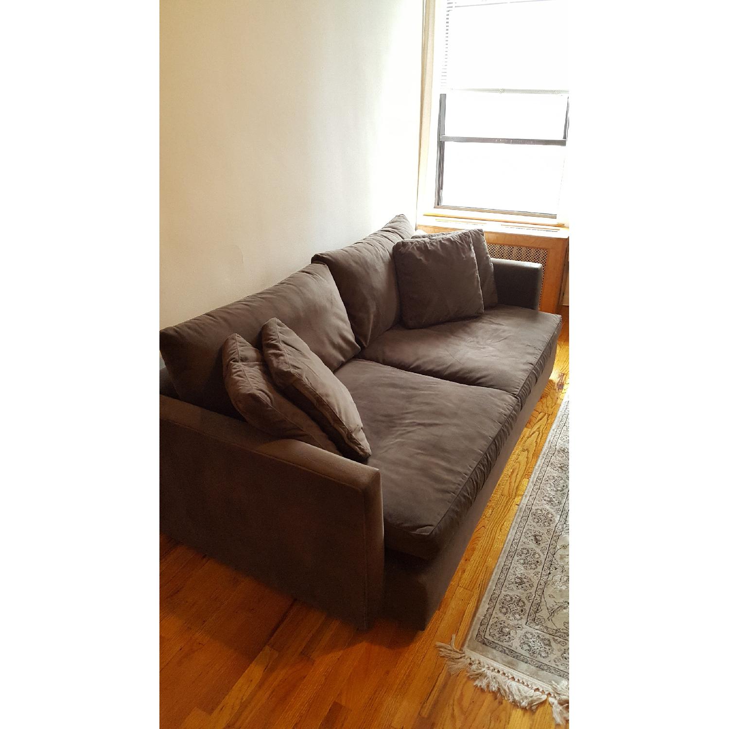 Crate & Barrel Lounge Espresso Velvet Sofa - image-9