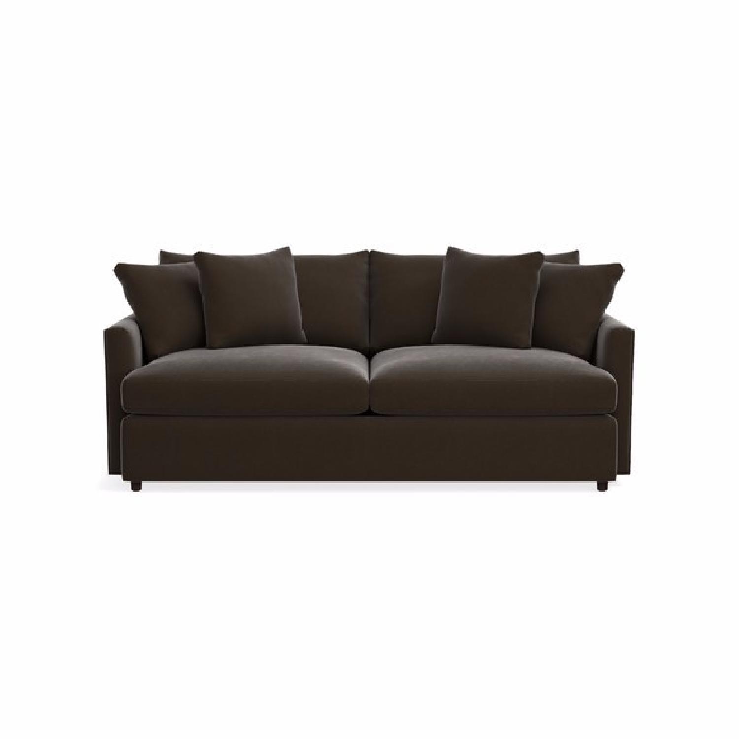 Crate & Barrel Lounge Espresso Velvet Sofa - image-0