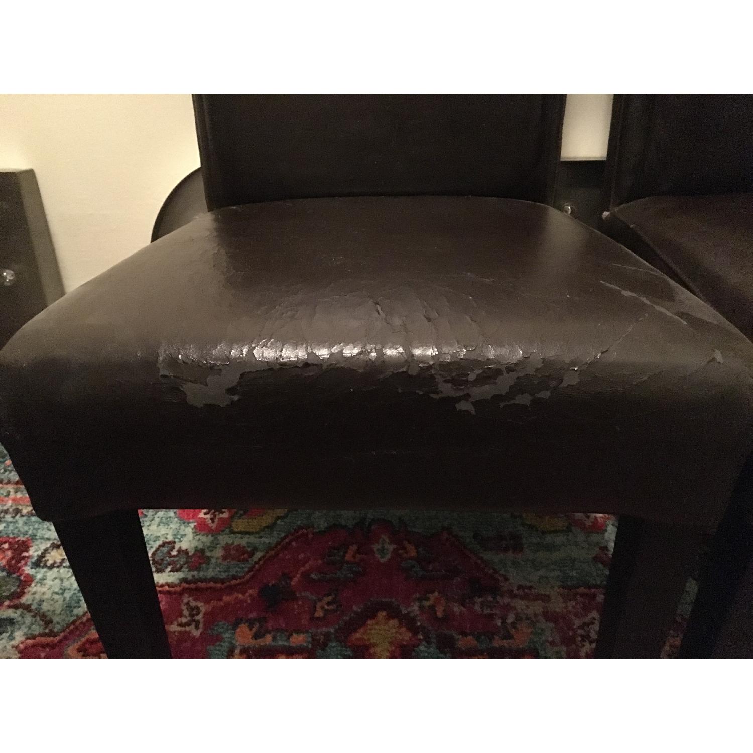 TJ Maxx Chocolate Leather Dining Chairs - image-5