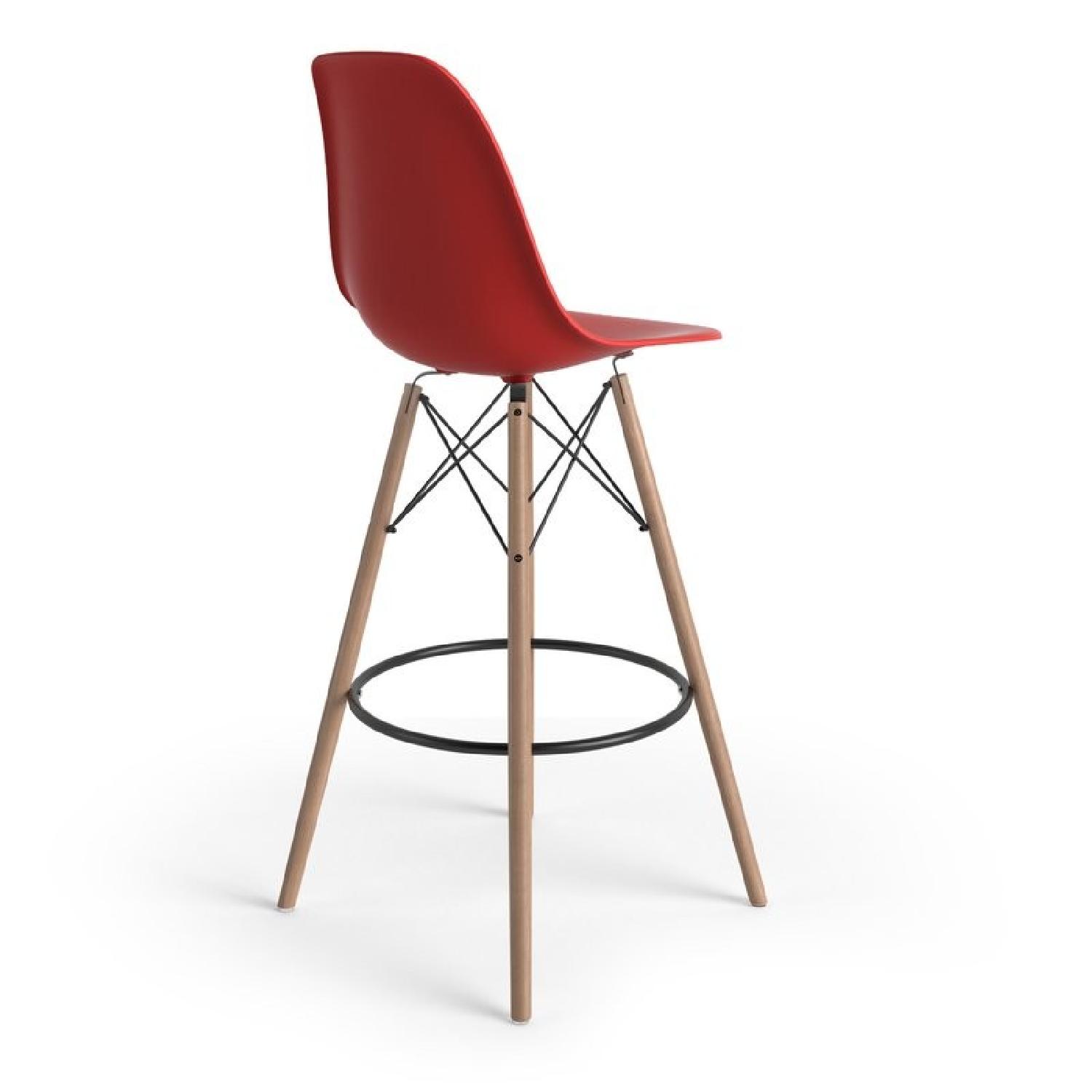 Eames Style Red Bar Stools - image-1