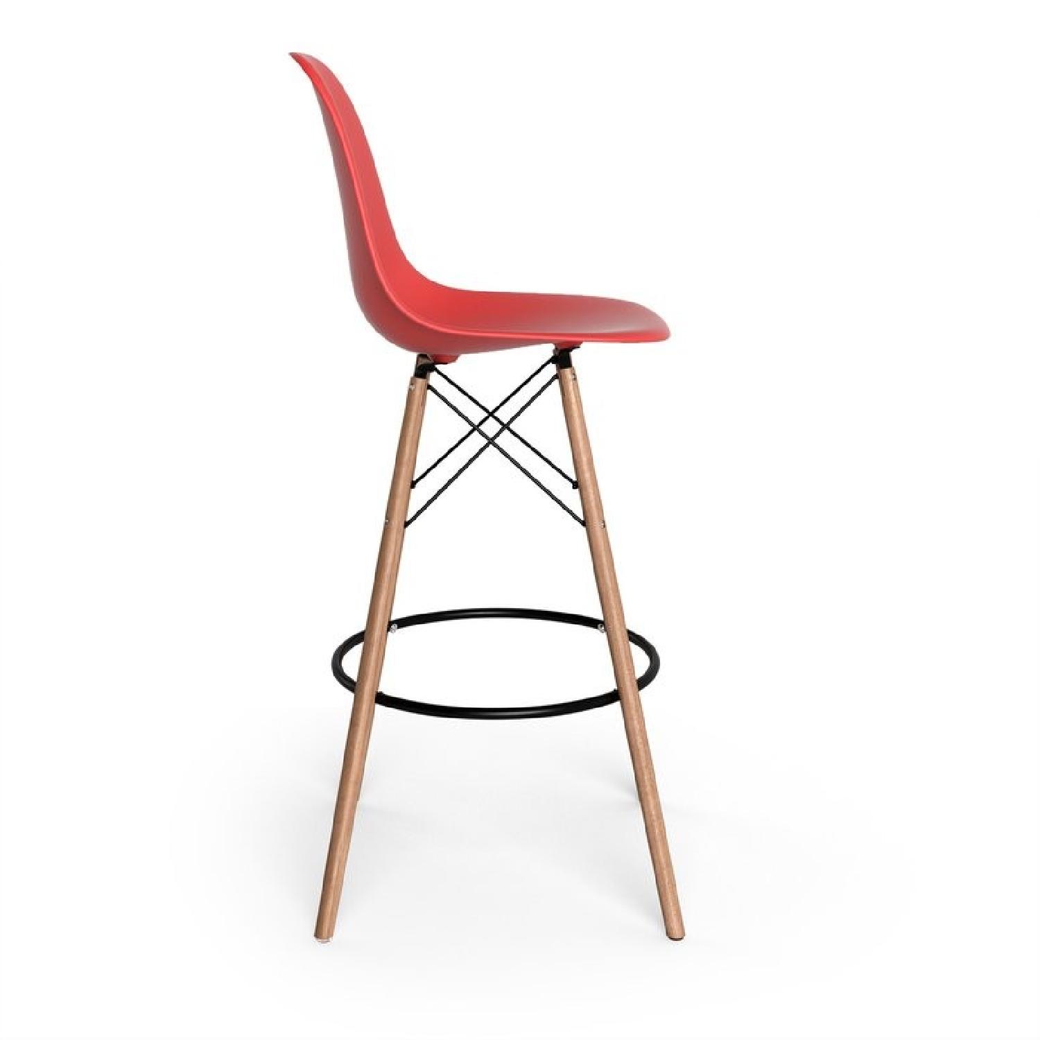 Eames Style Red Bar Stools - image-2