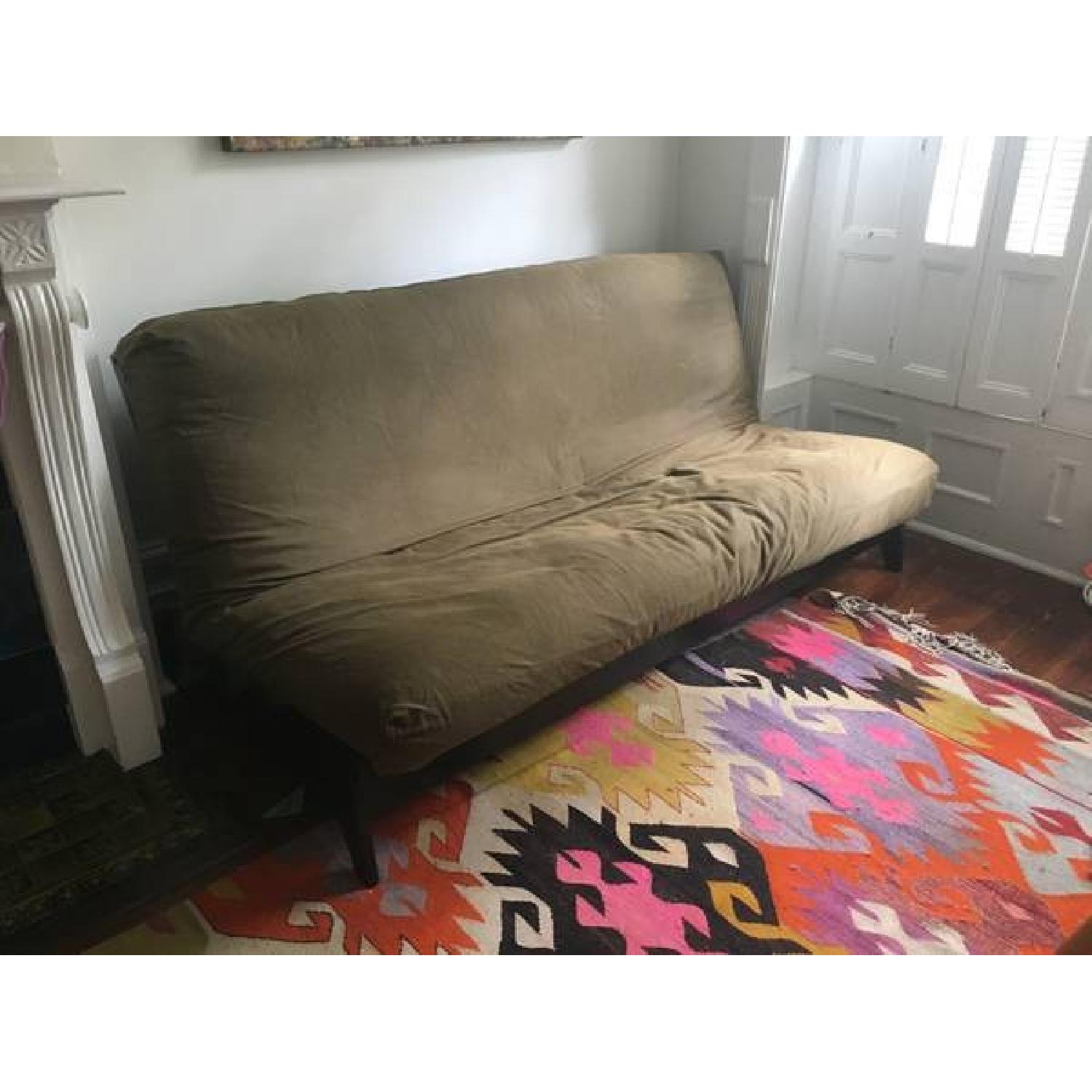 Strata Furniture Dillon Black Full Wall Hugger Futon - image-1